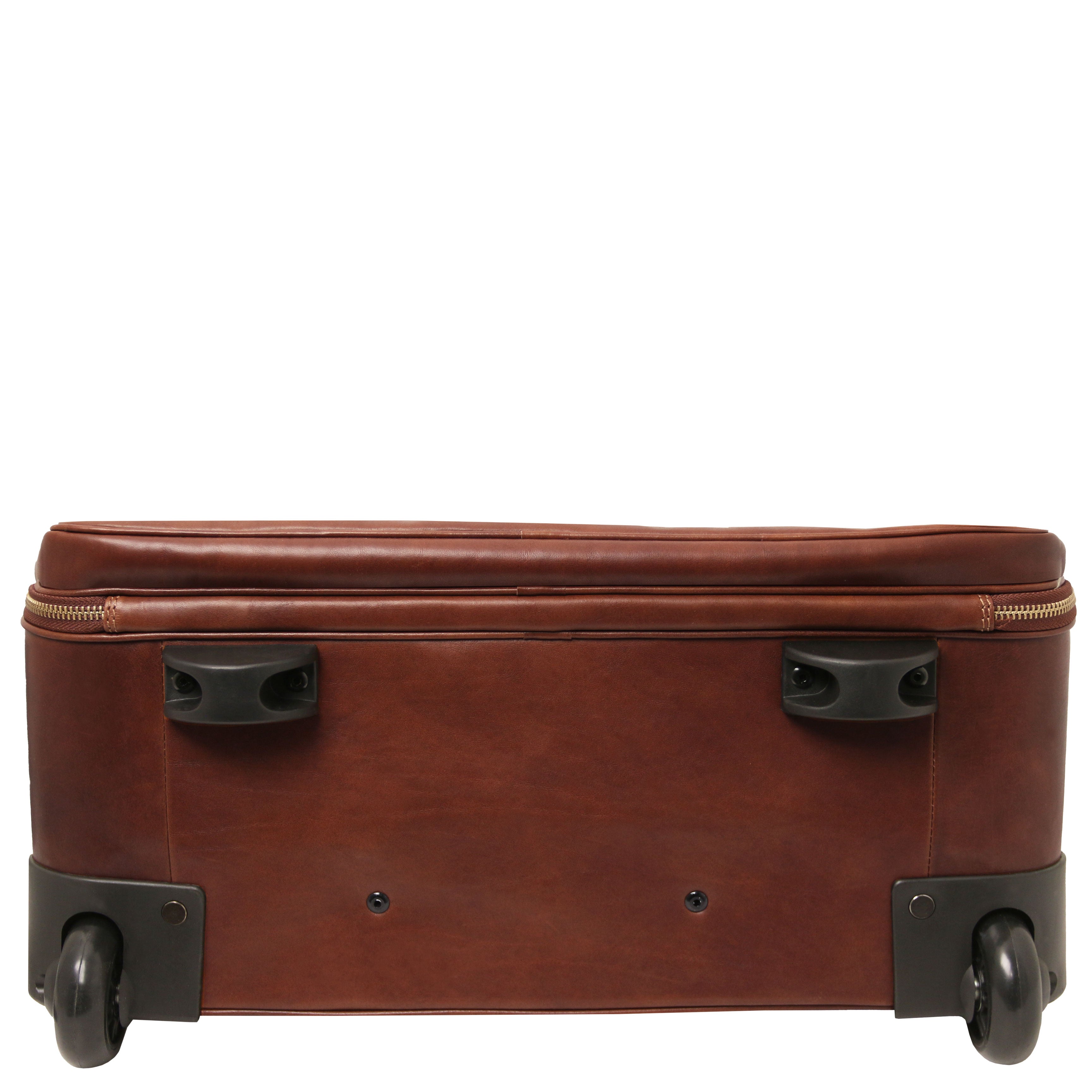 VARSAVIA Leather Pilot Case With two Wheels