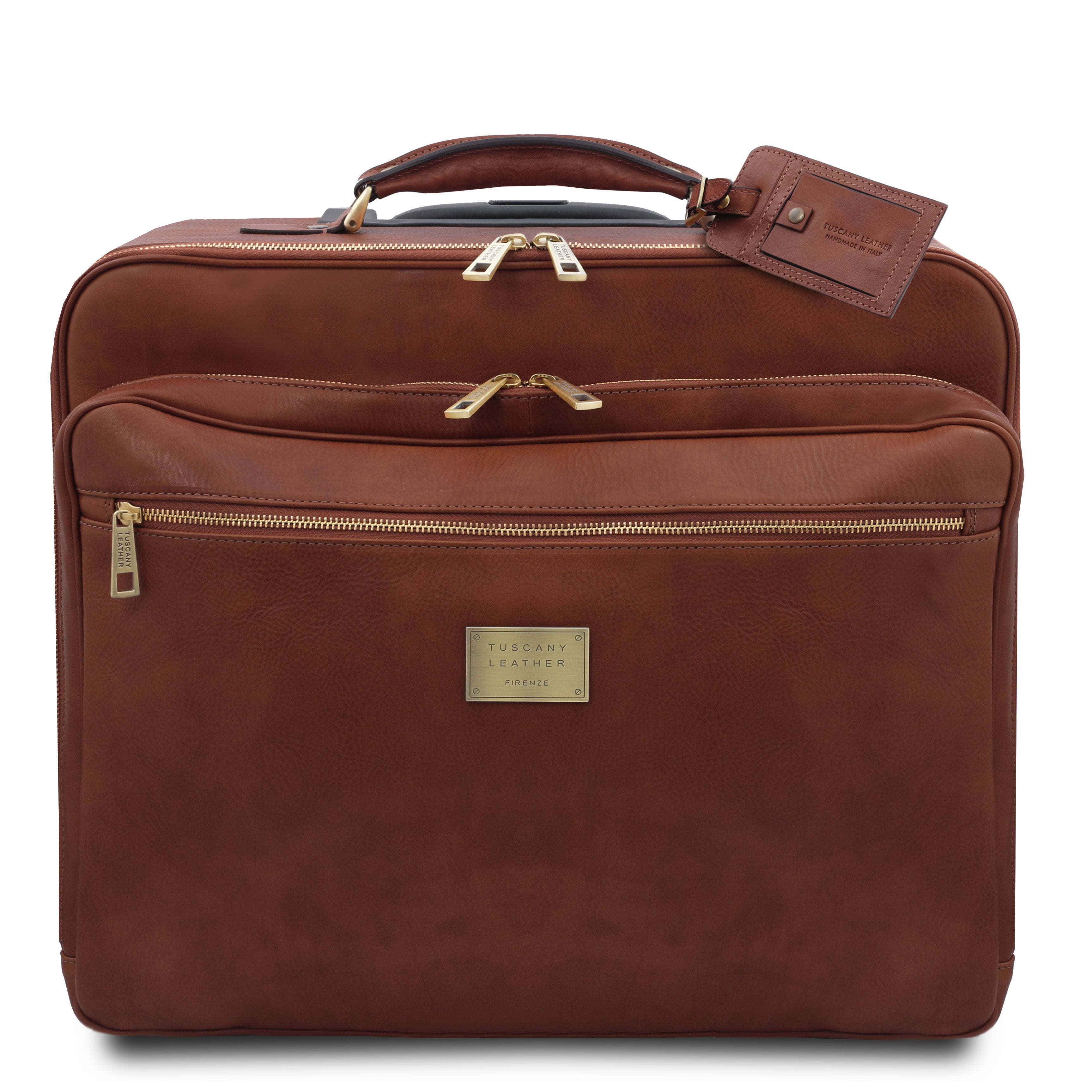 VARSAVIA Leather Pilot Case With two Wheels