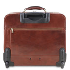 VARSAVIA Leather Pilot Case With two Wheels
