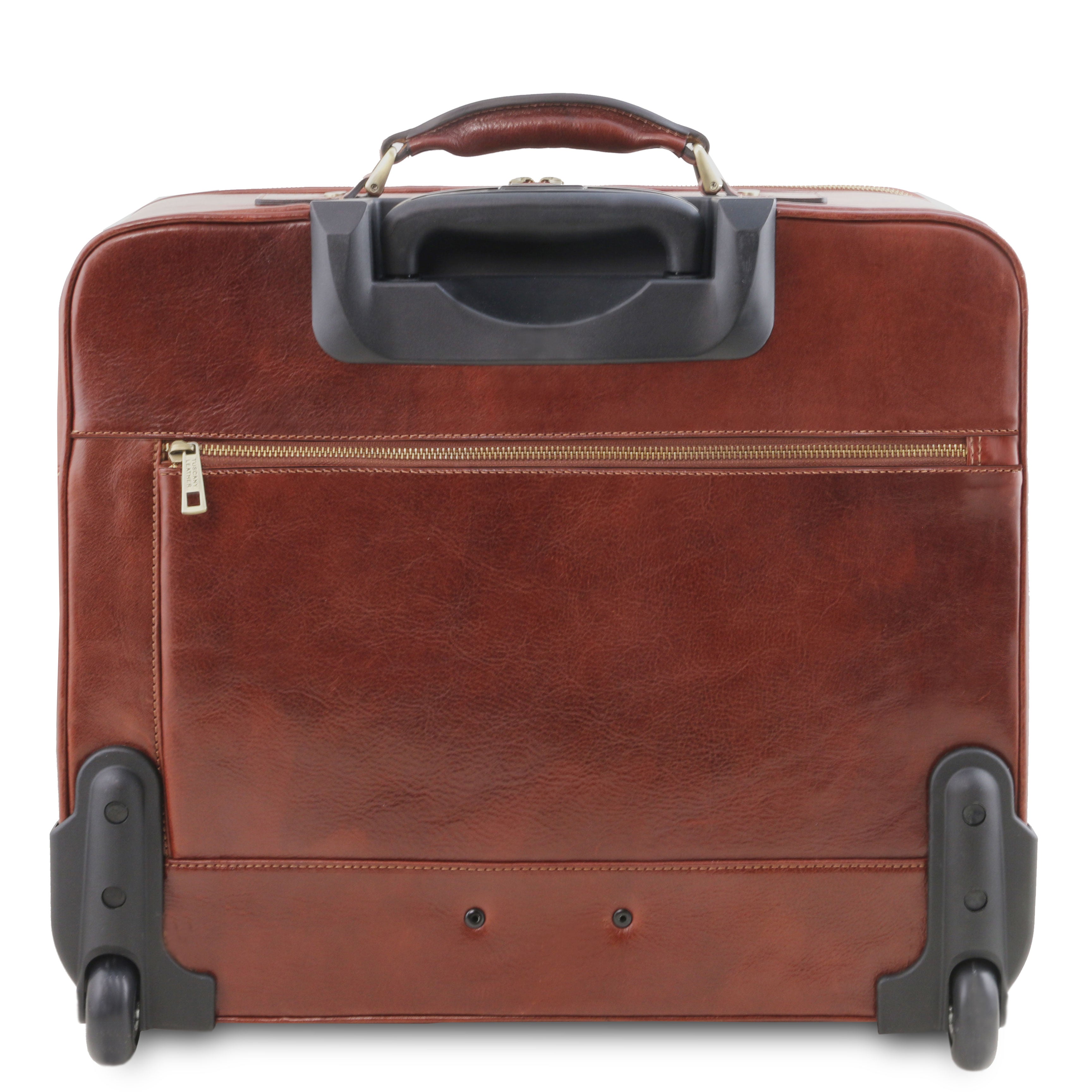 VARSAVIA Leather Pilot Case With two Wheels