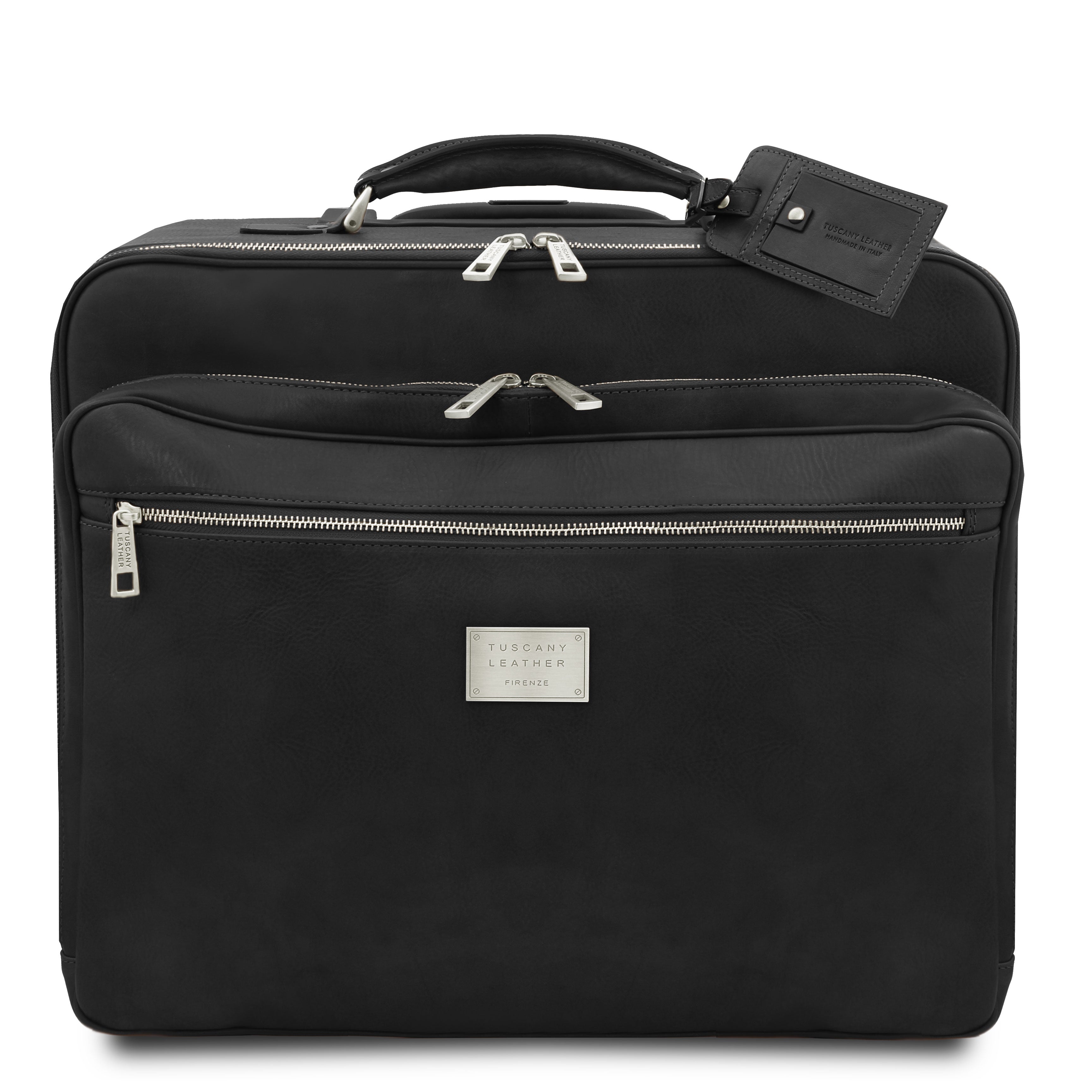 VARSAVIA Leather Pilot Case With two Wheels