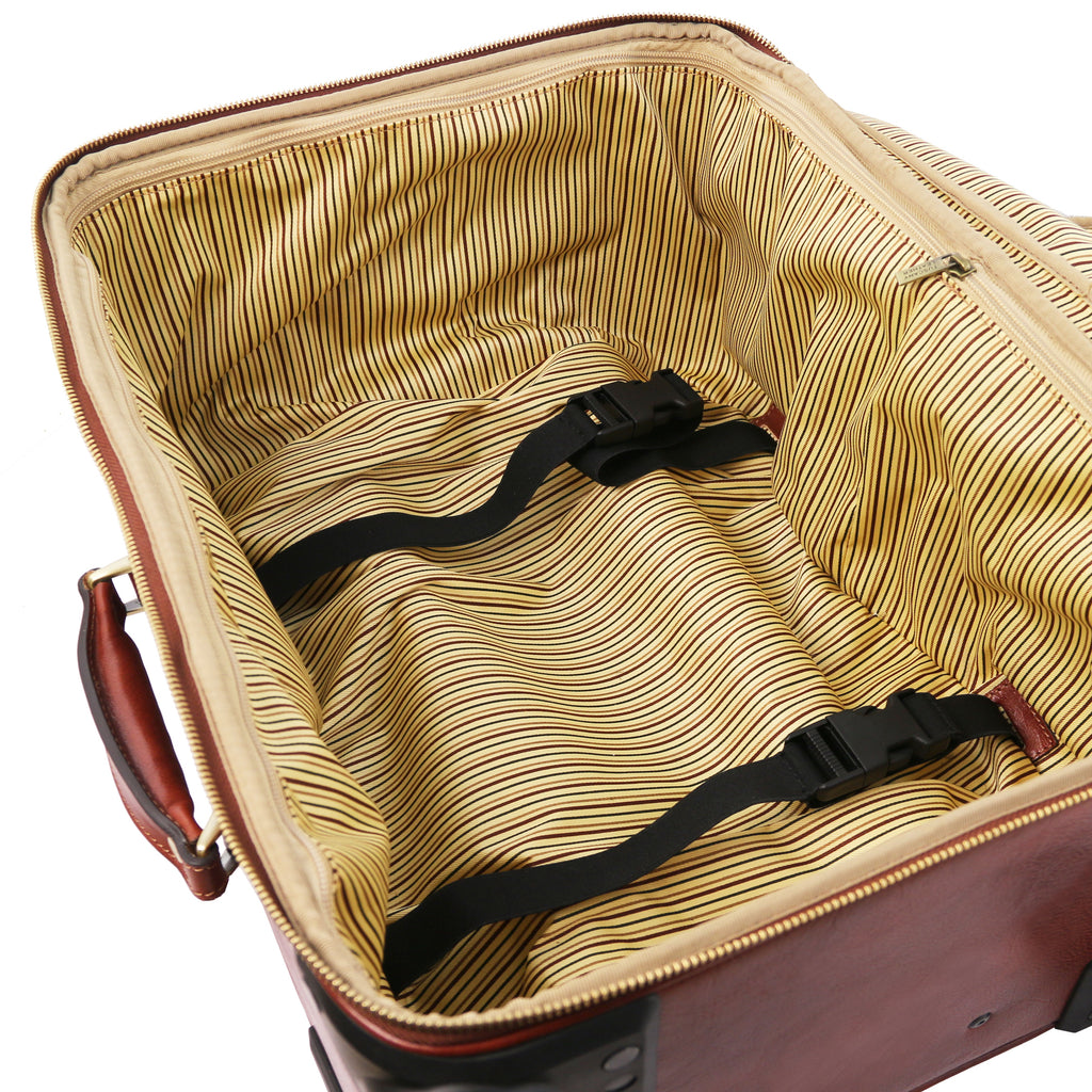 TL VOYAGER 4 Wheels Vertical Leather Trolley