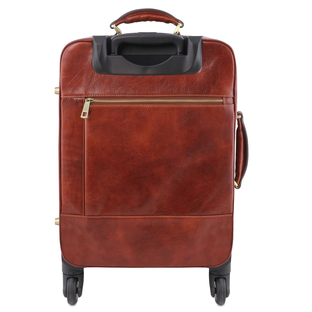 TL VOYAGER 4 Wheels Vertical Leather Trolley