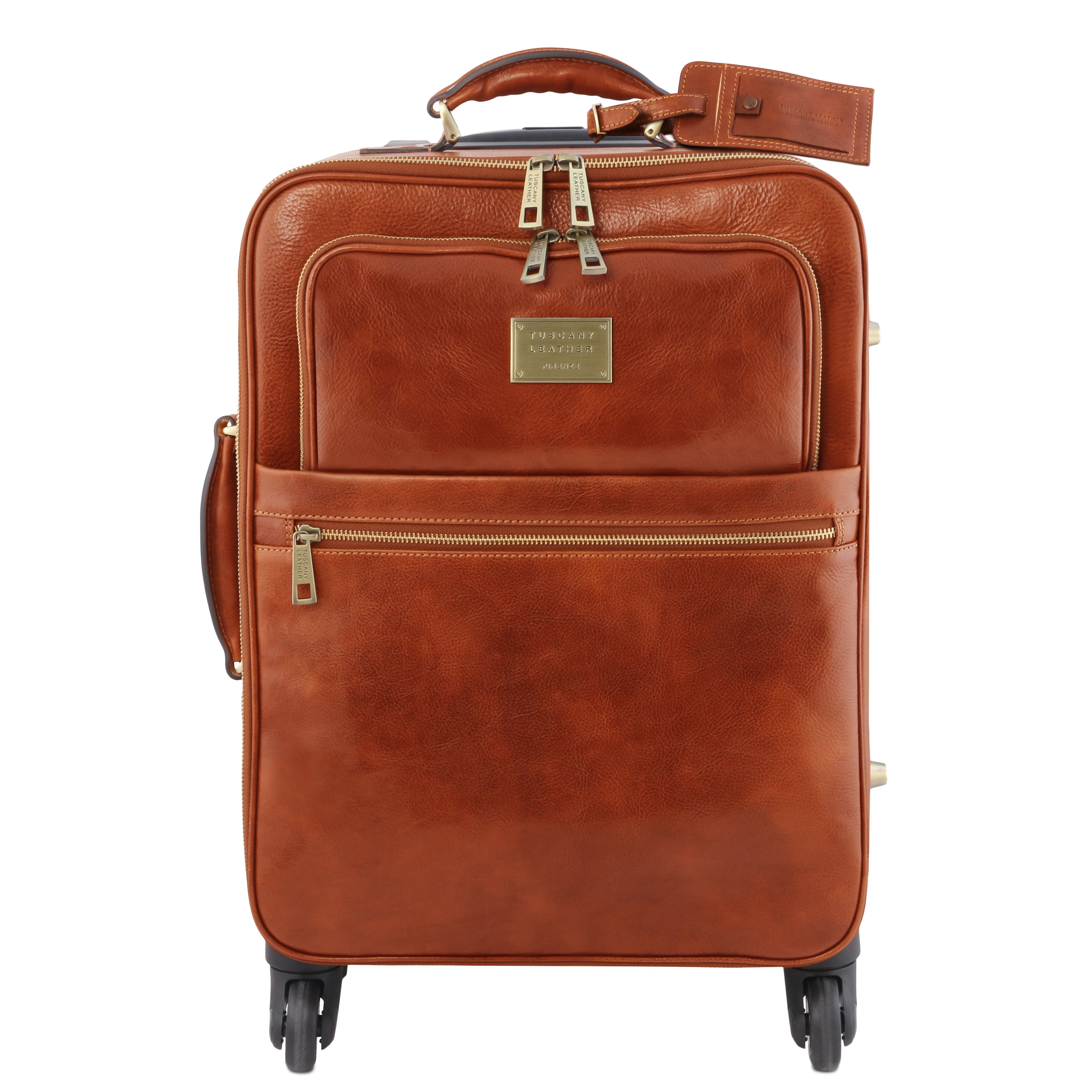 TL VOYAGER 4 Wheels Vertical Leather Trolley