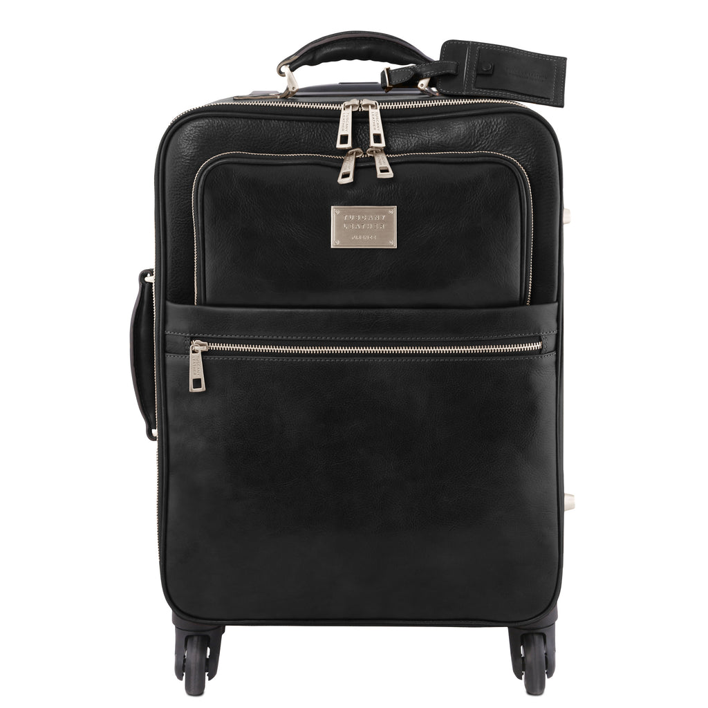 TL VOYAGER 4 Wheels Vertical Leather Trolley