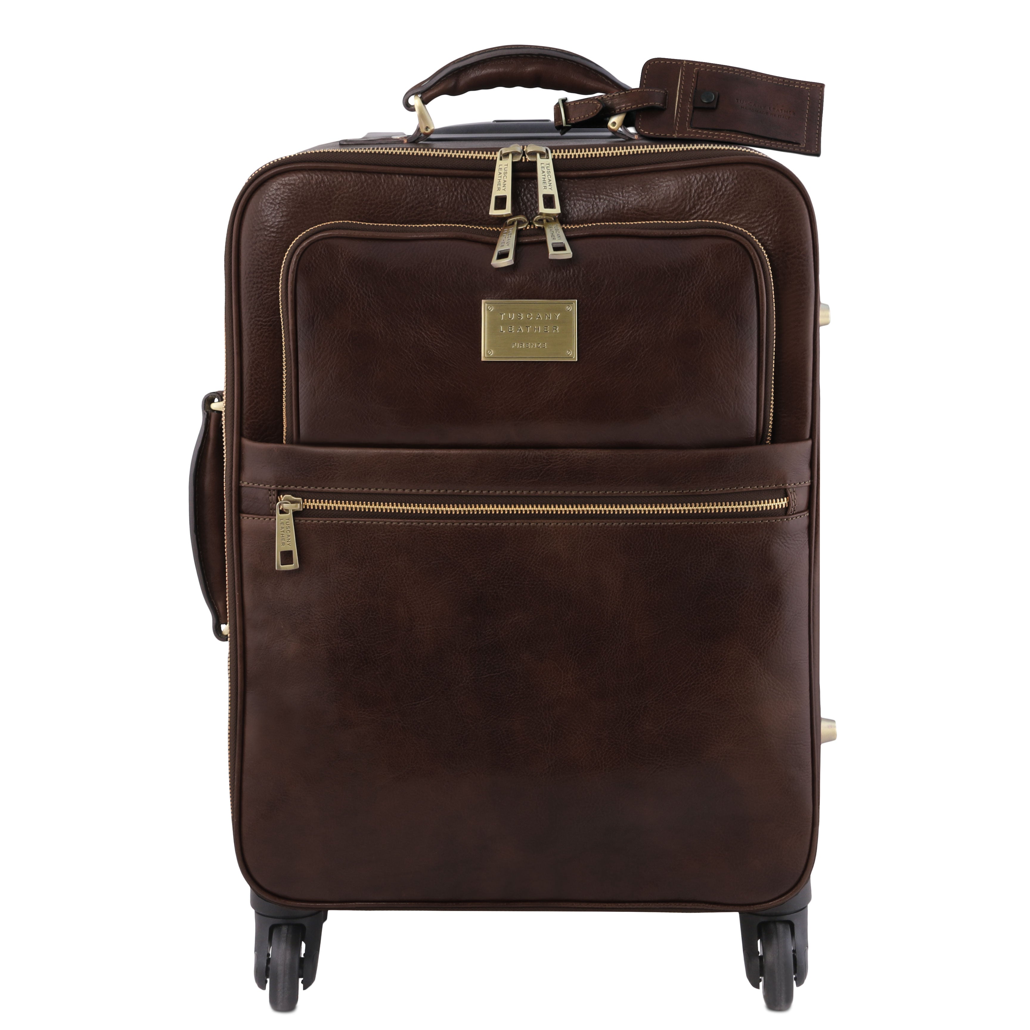 TL VOYAGER 4 Wheels Vertical Leather Trolley