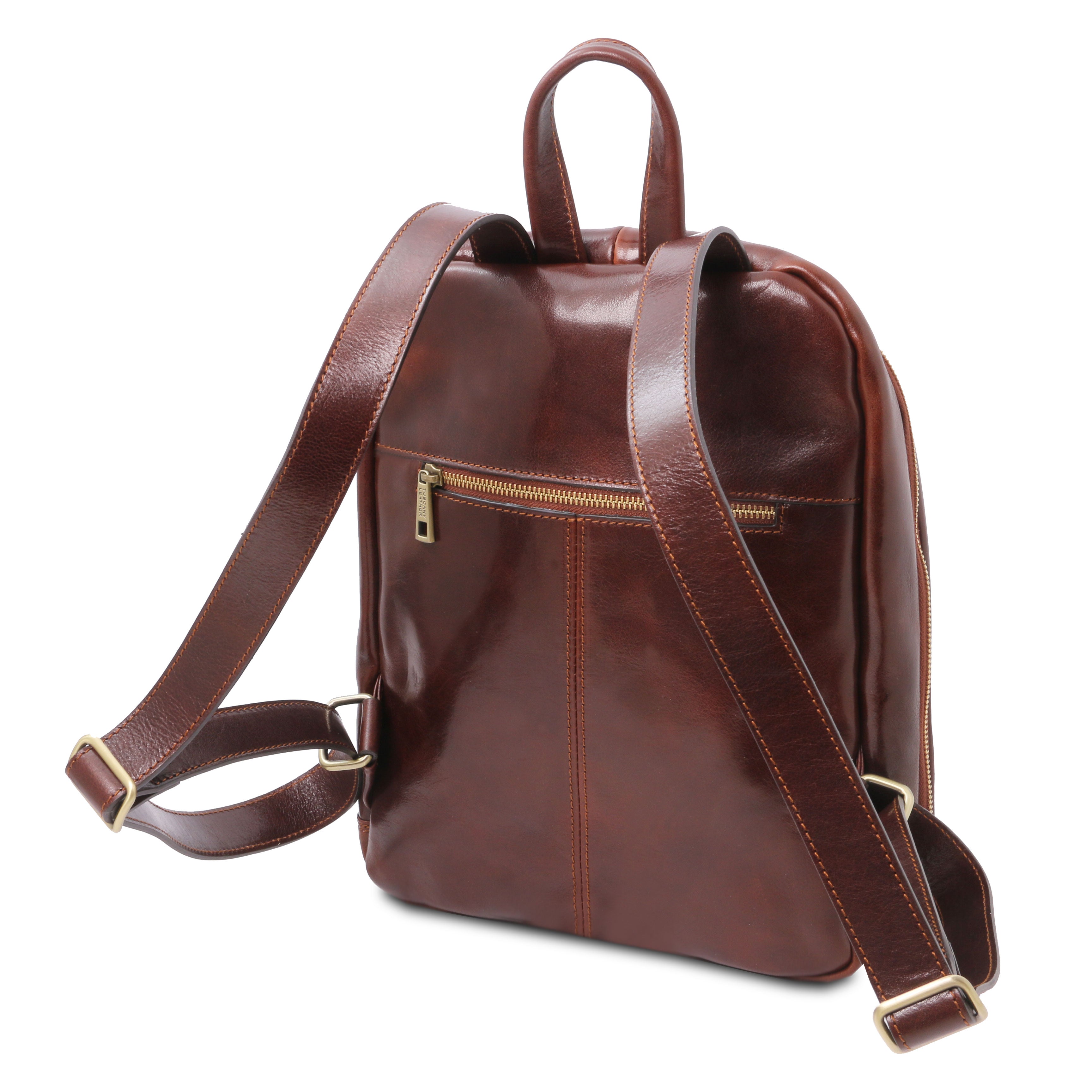 PERTH 2 Compartments Leather Backpack