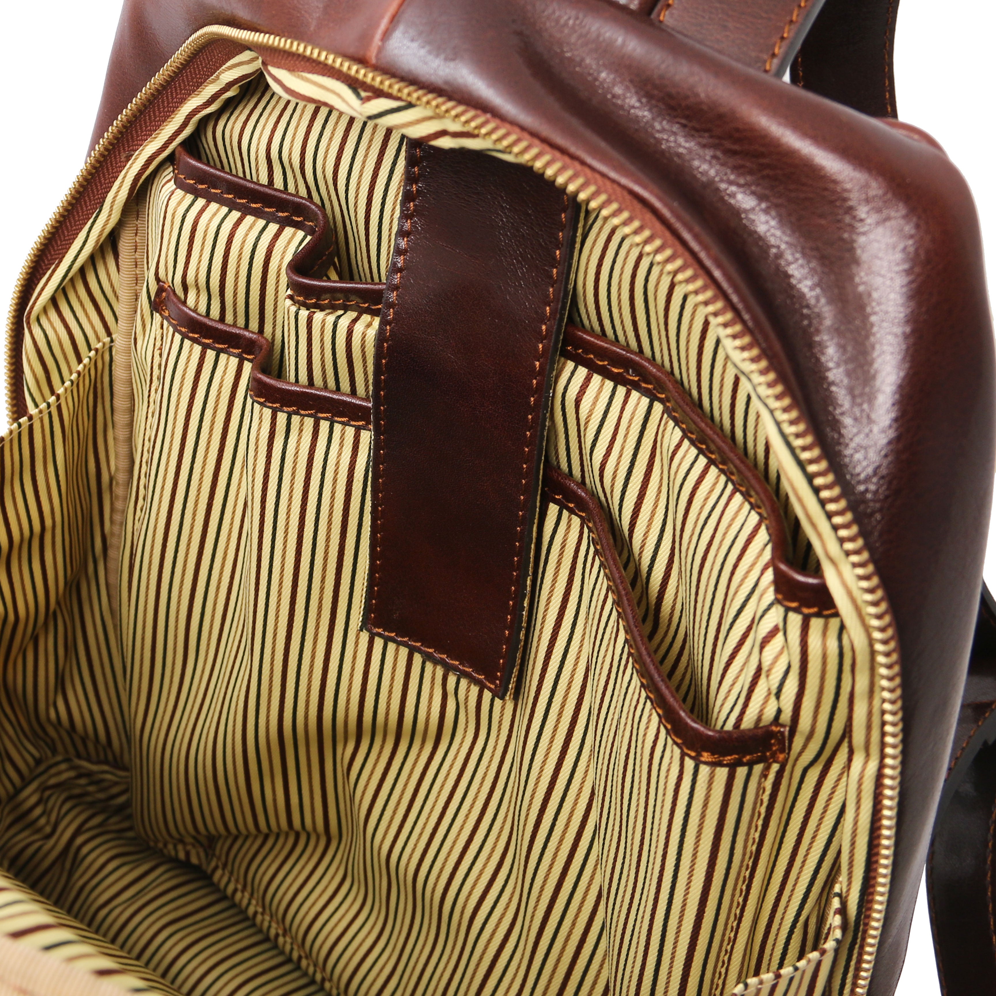 PERTH 2 Compartments Leather Backpack