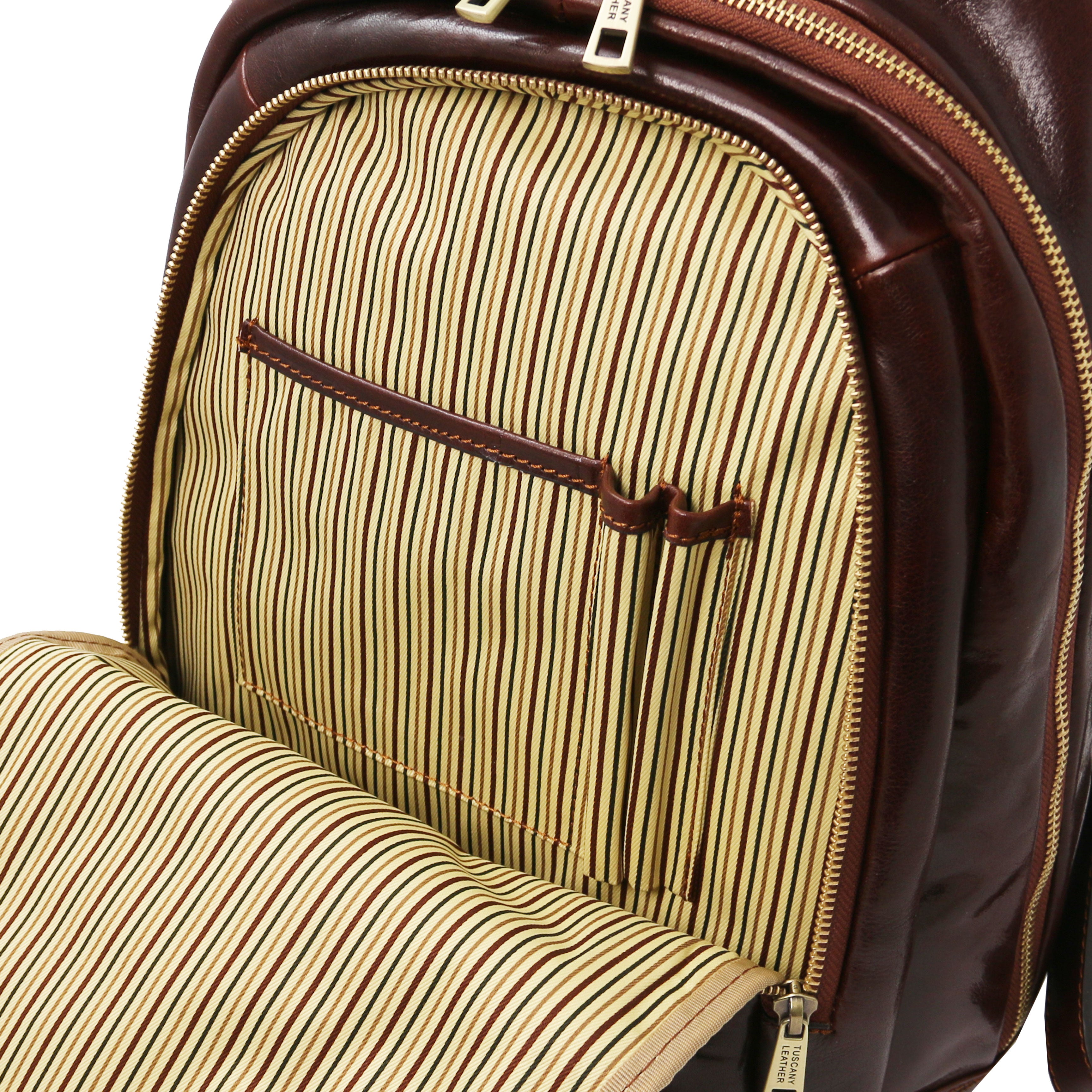 PERTH 2 Compartments Leather Backpack