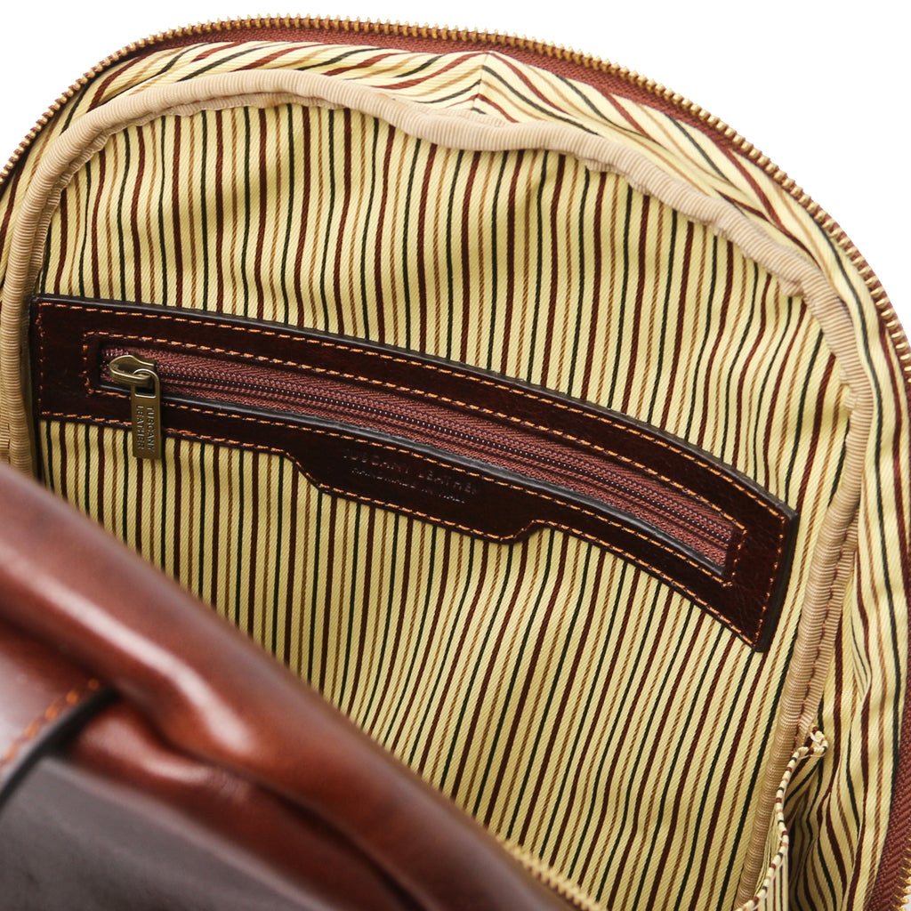 PERTH 2 Compartments Leather Backpack