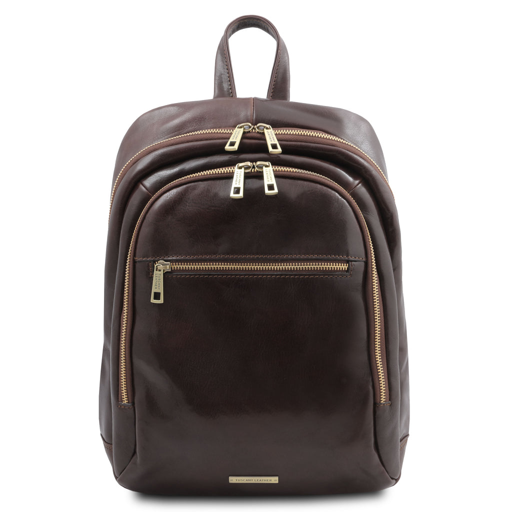 PERTH 2 Compartments Leather Backpack