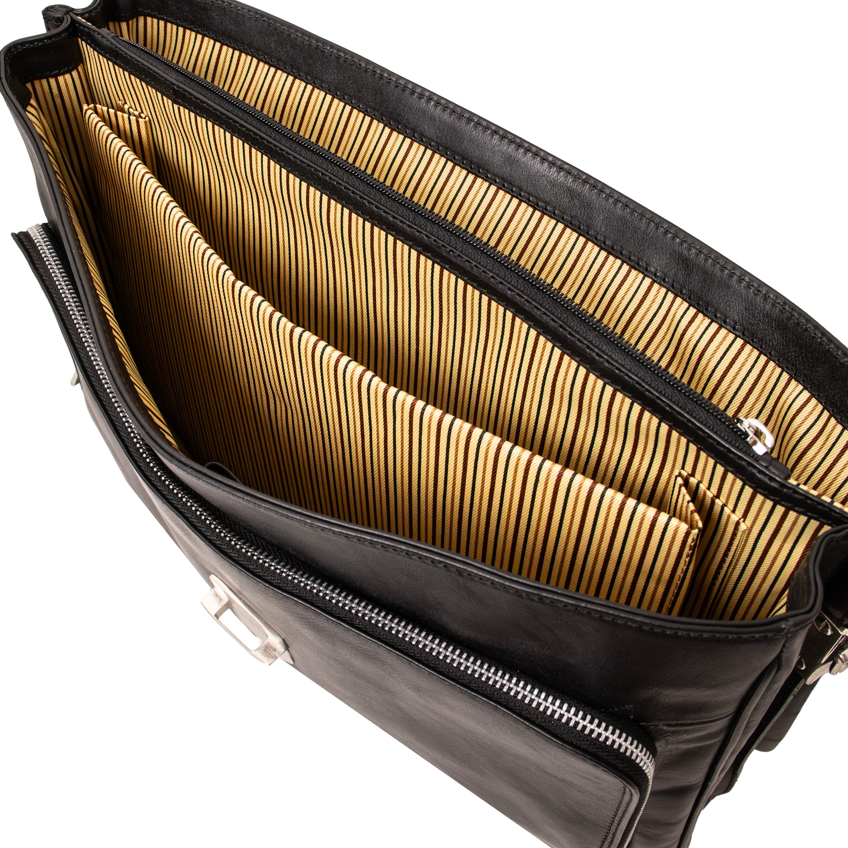 ALESSANDRIA LEATHER MULTI COMPARTMENT LAPTOP BRIEFCASE