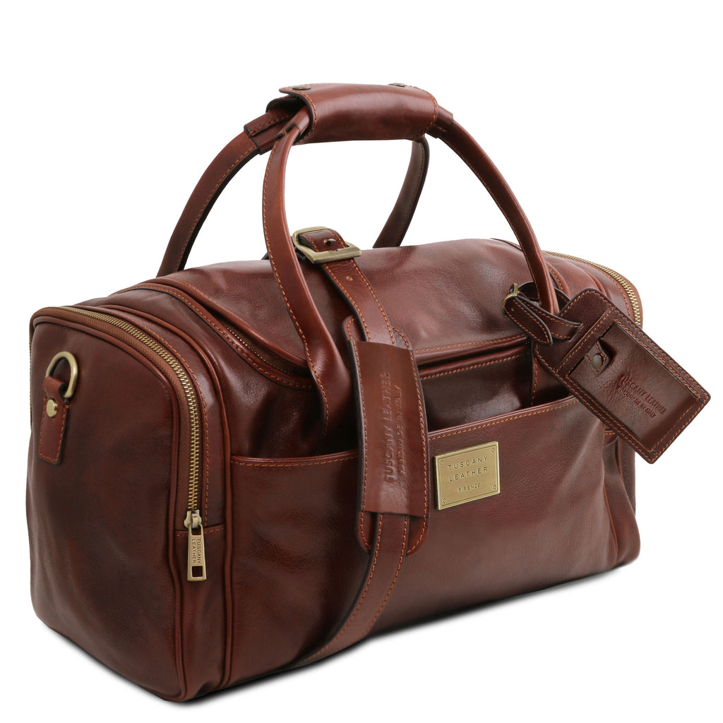 TL VOYAGER Travel Leather bag With Side Pockets