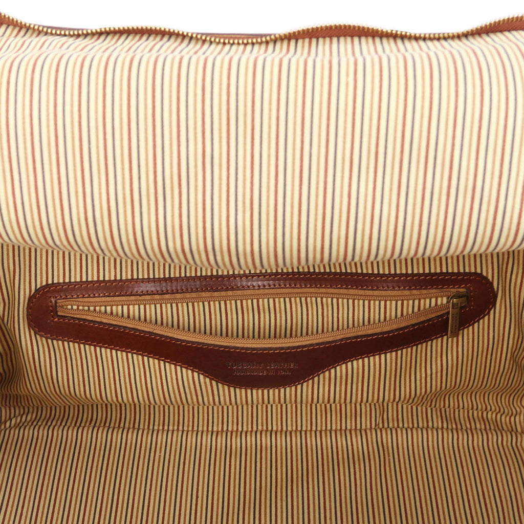 TL VOYAGER Travel Leather bag With Side Pockets