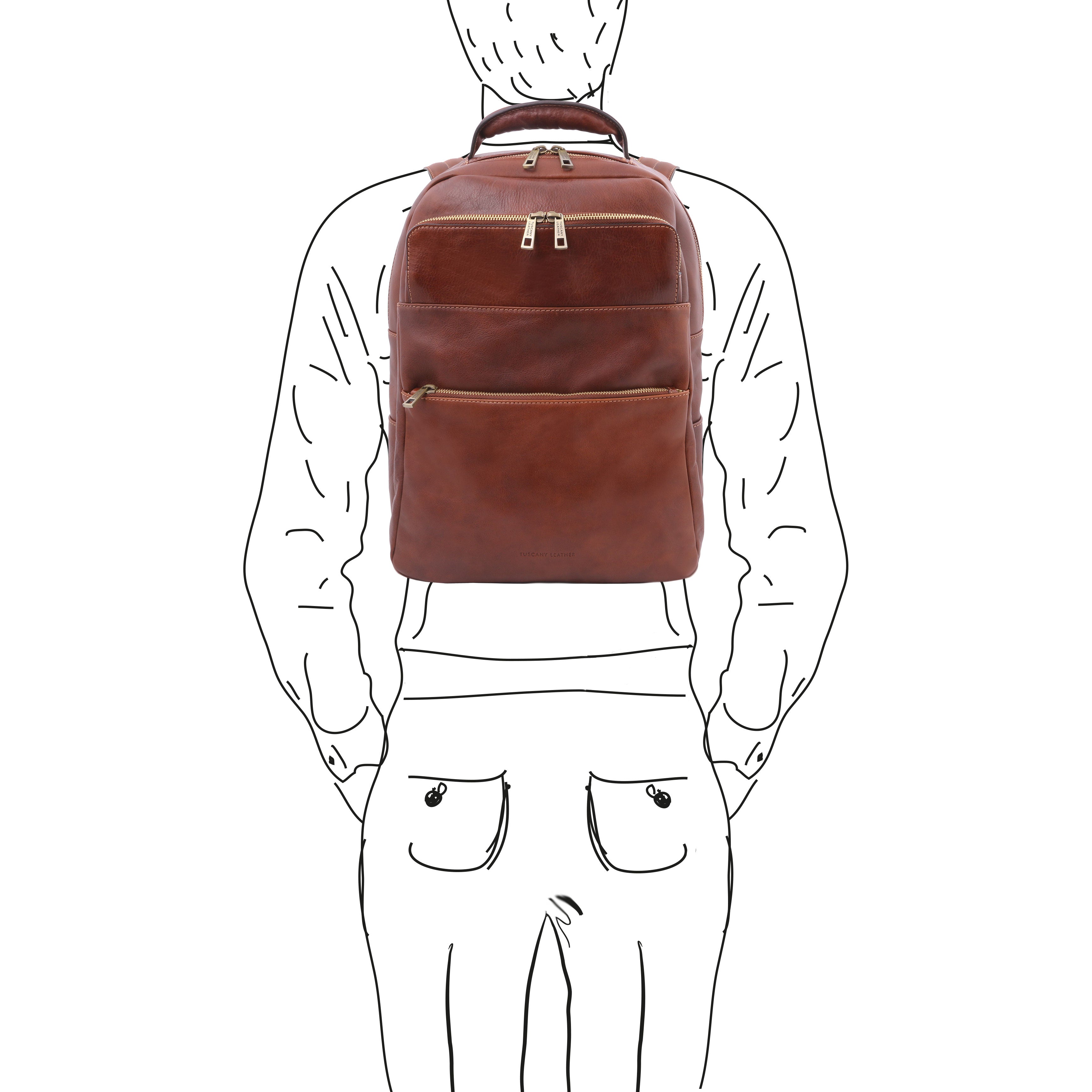 MELBOURNE Leather Laptop Backpack