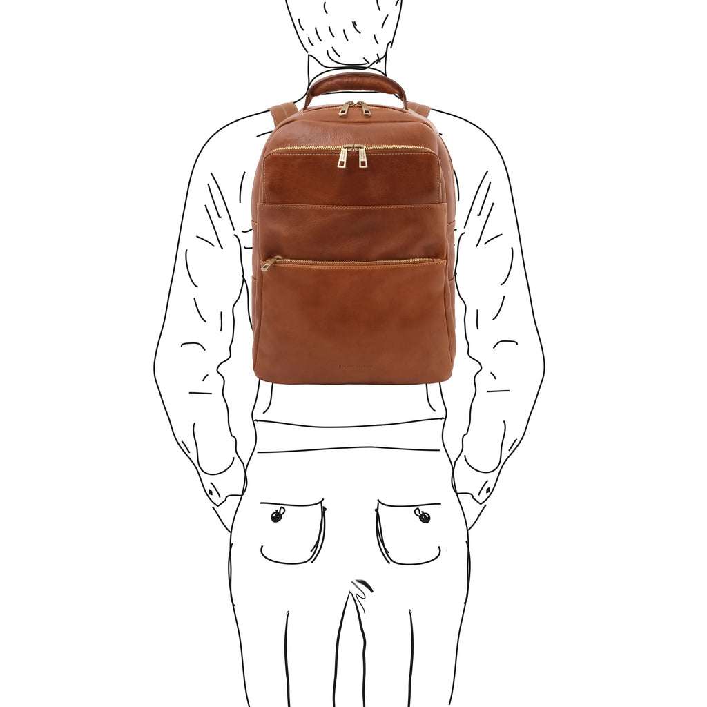 MELBOURNE Leather Laptop Backpack