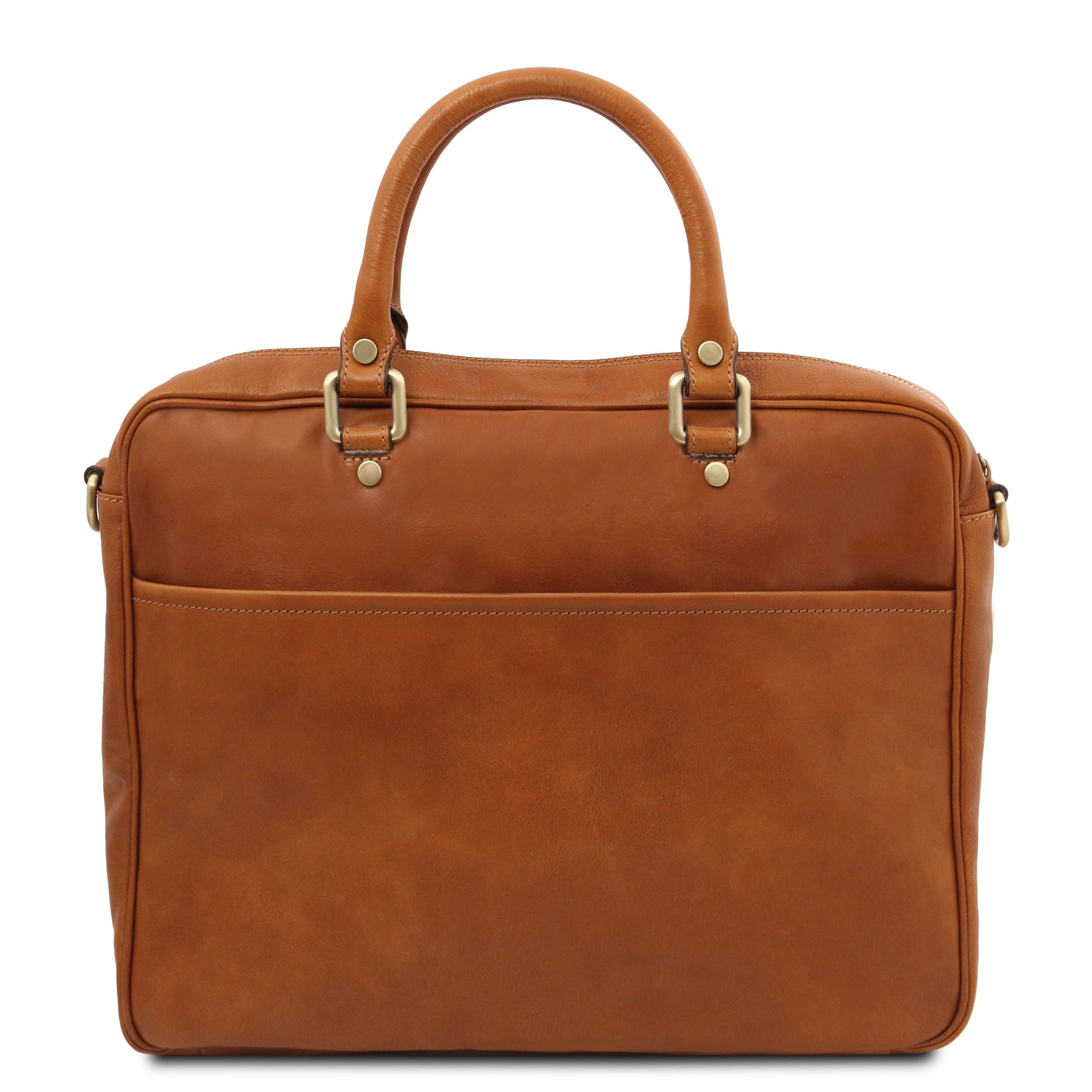 PISA Leather Laptop Briefcase With Front Pocket