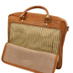 PISA Leather Laptop Briefcase With Front Pocket