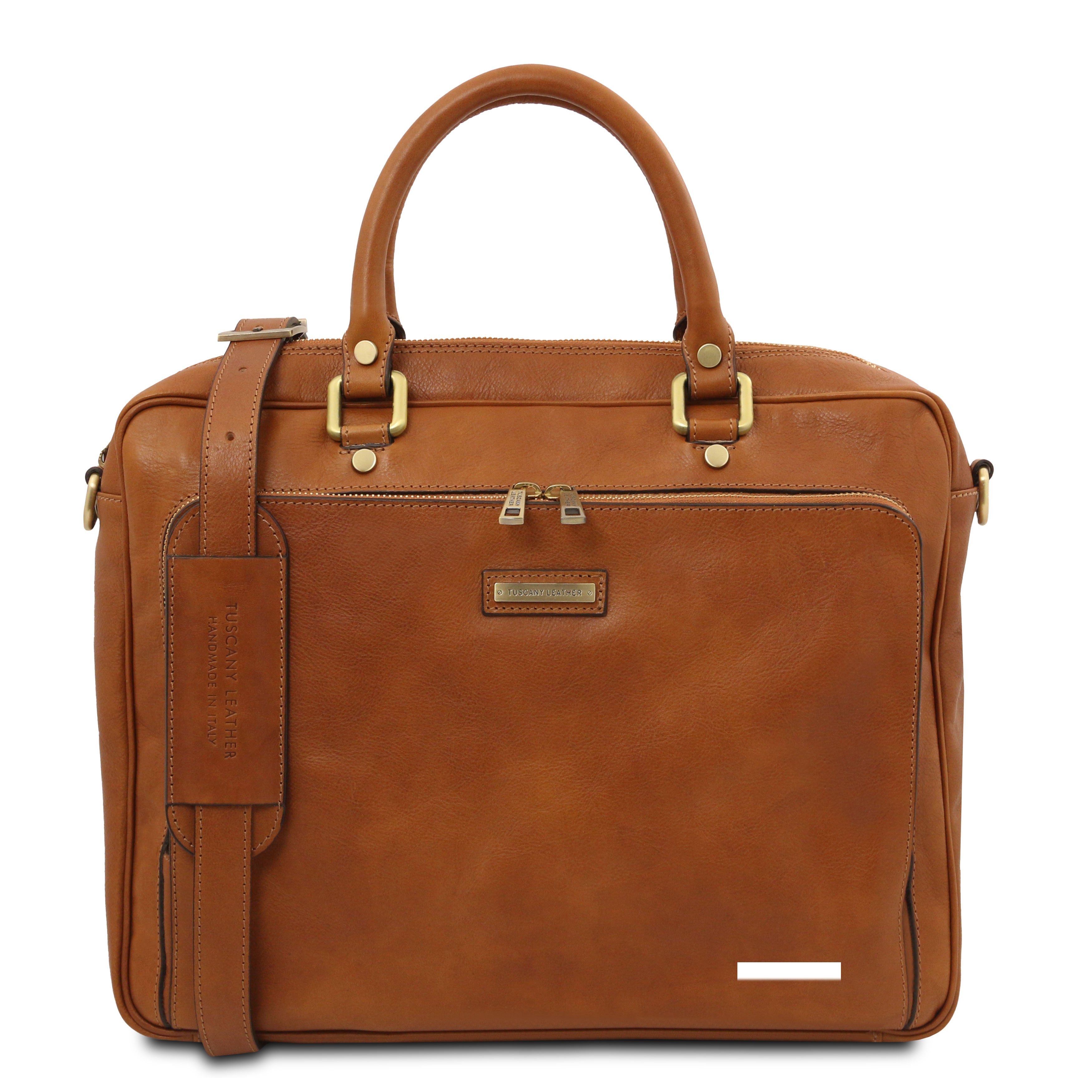 PISA Leather Laptop Briefcase With Front Pocket