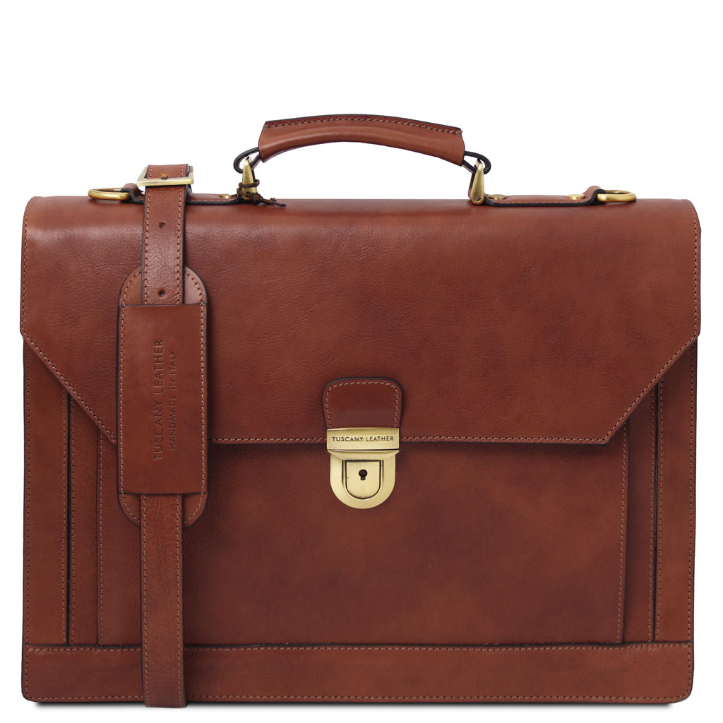 CREMONA Leather Briefcase 3 Compartments