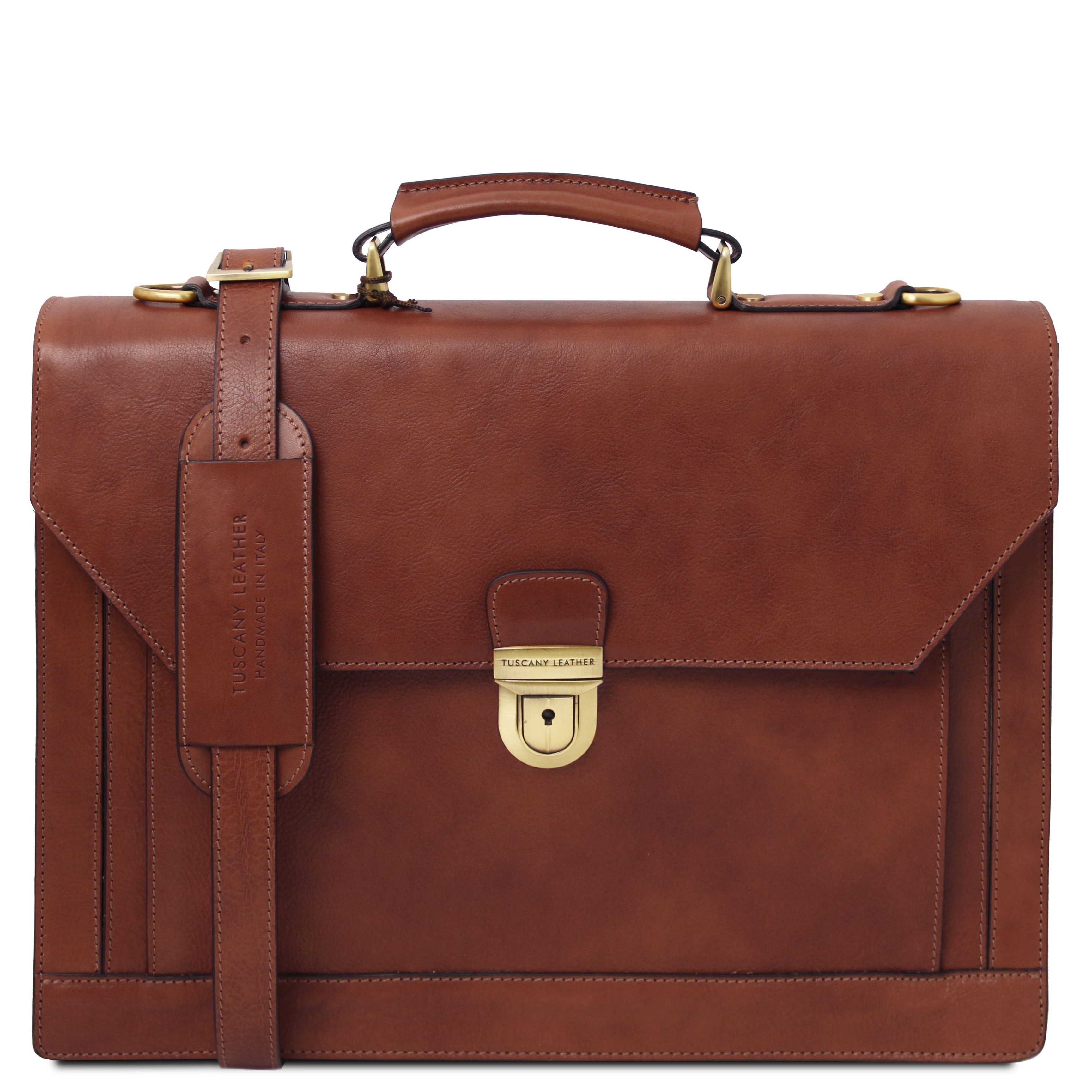 CREMONA Leather Briefcase 3 Compartments