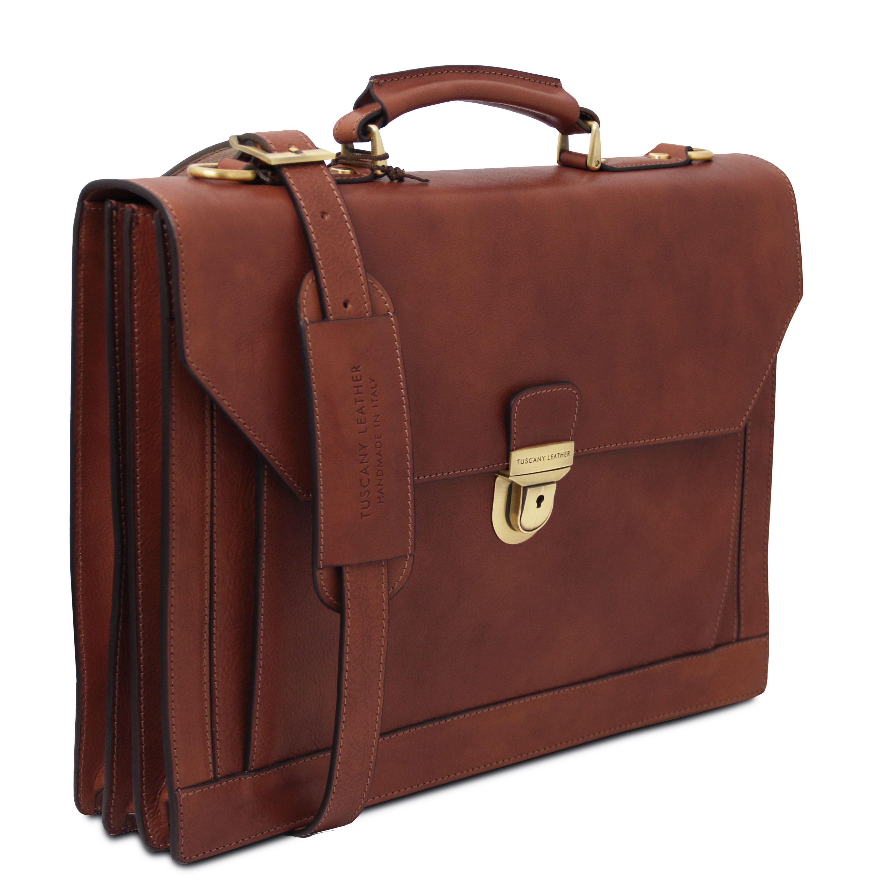CREMONA Leather Briefcase 3 Compartments
