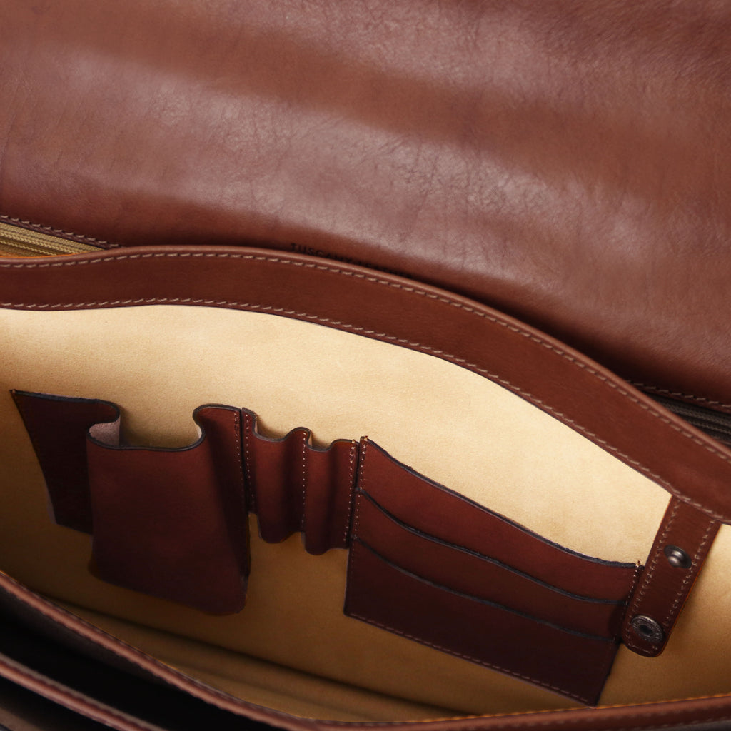 CREMONA Leather Briefcase 3 Compartments