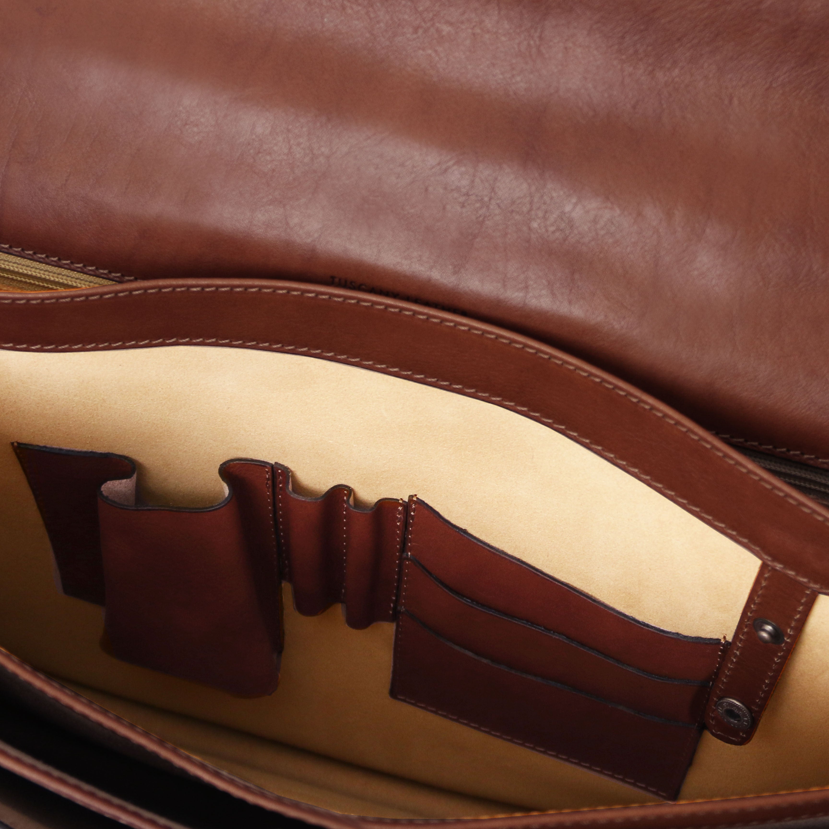 CREMONA Leather Briefcase 3 Compartments