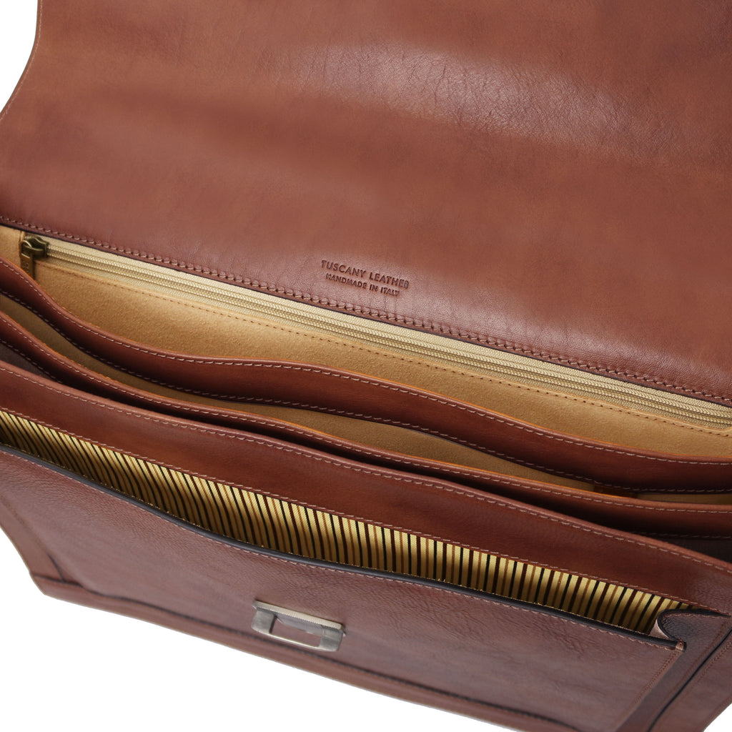 CREMONA Leather Briefcase 3 Compartments