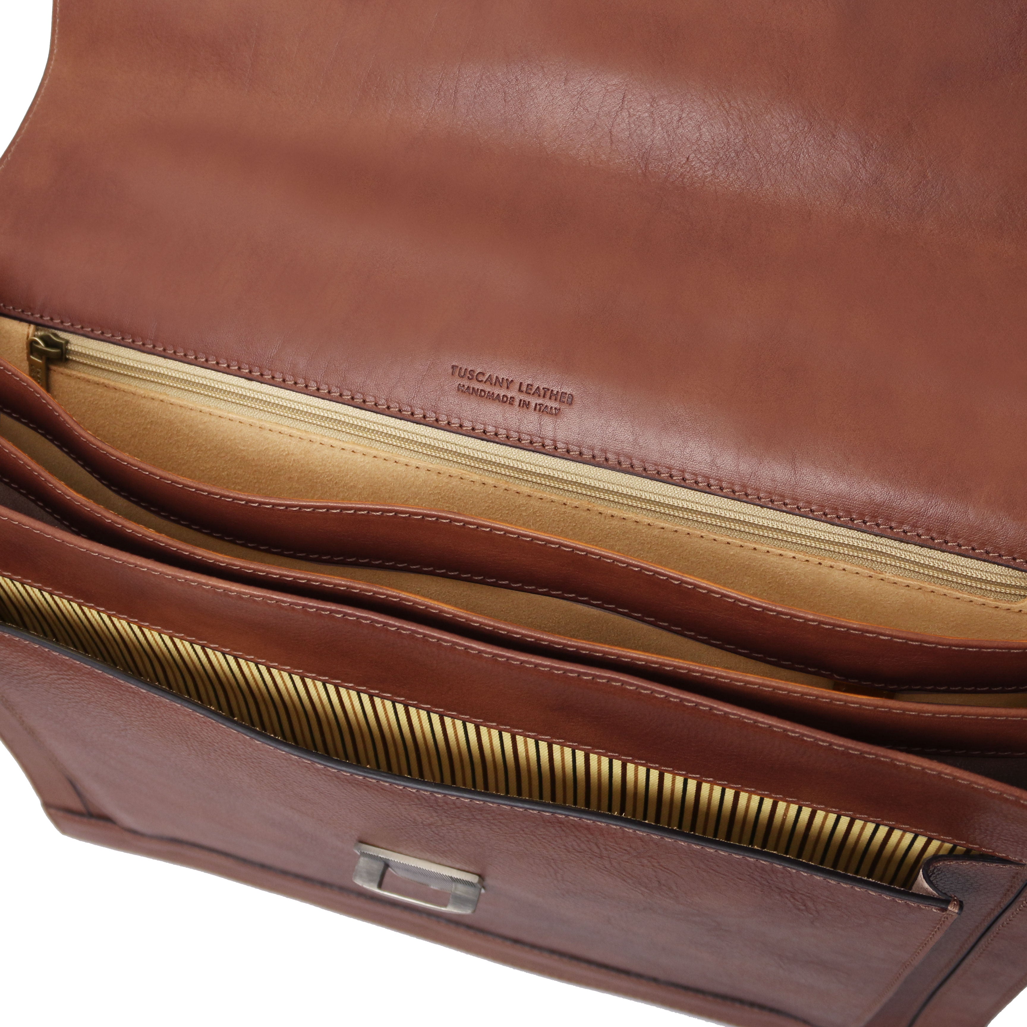 CREMONA Leather Briefcase 3 Compartments