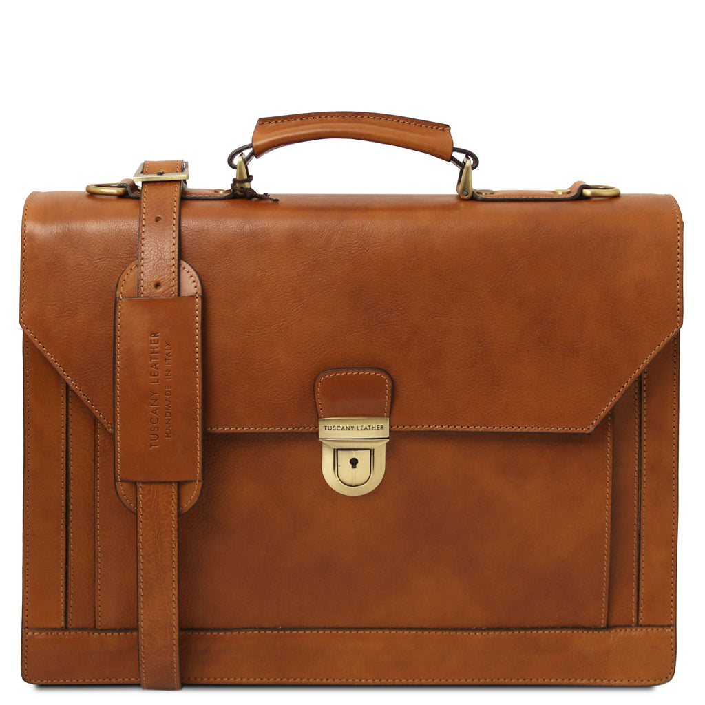 CREMONA Leather Briefcase 3 Compartments