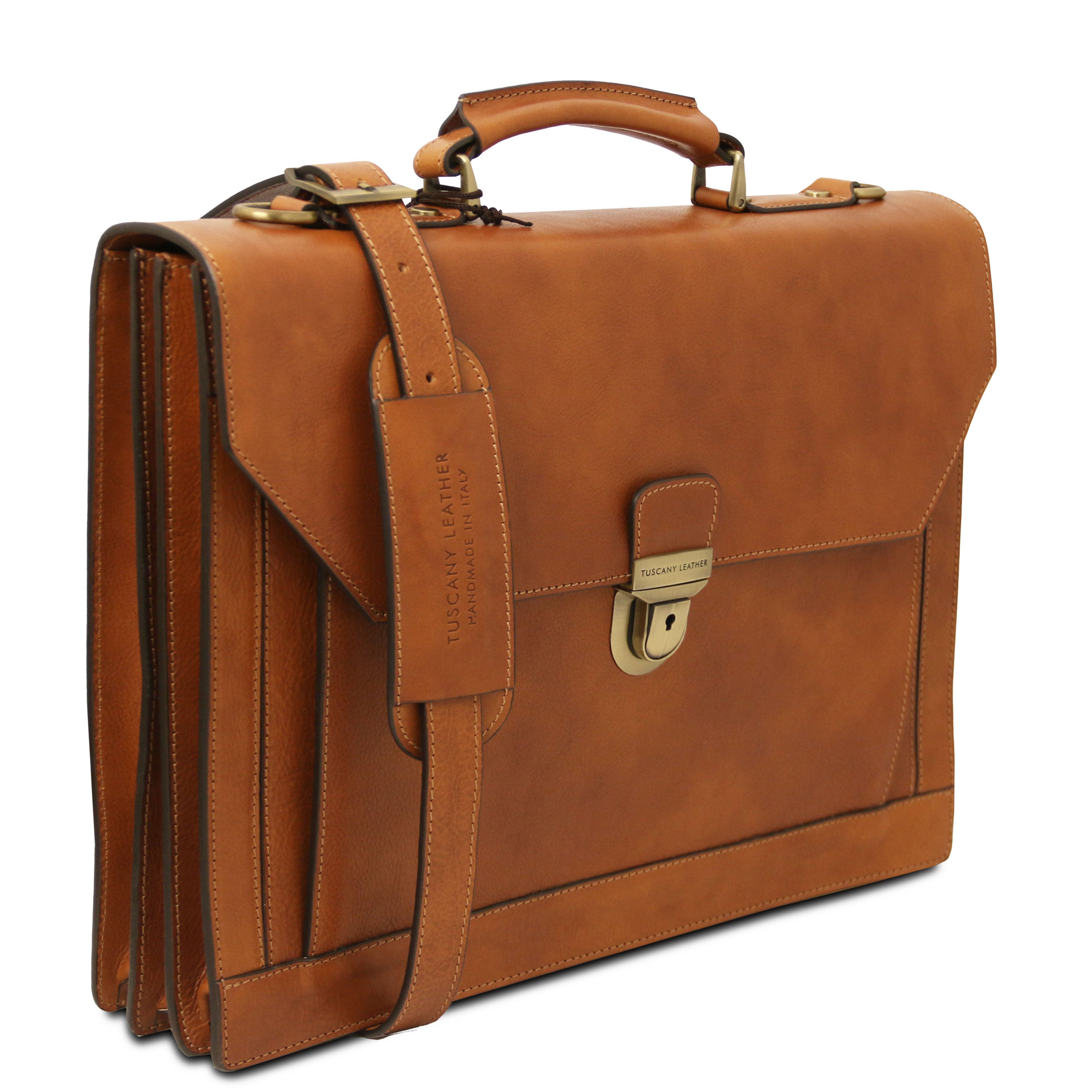 CREMONA Leather Briefcase 3 Compartments