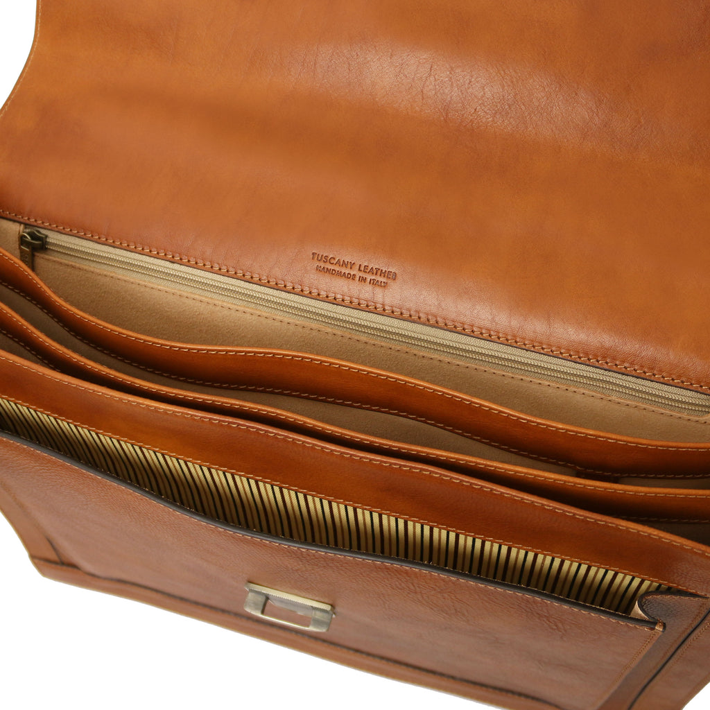 CREMONA Leather Briefcase 3 Compartments