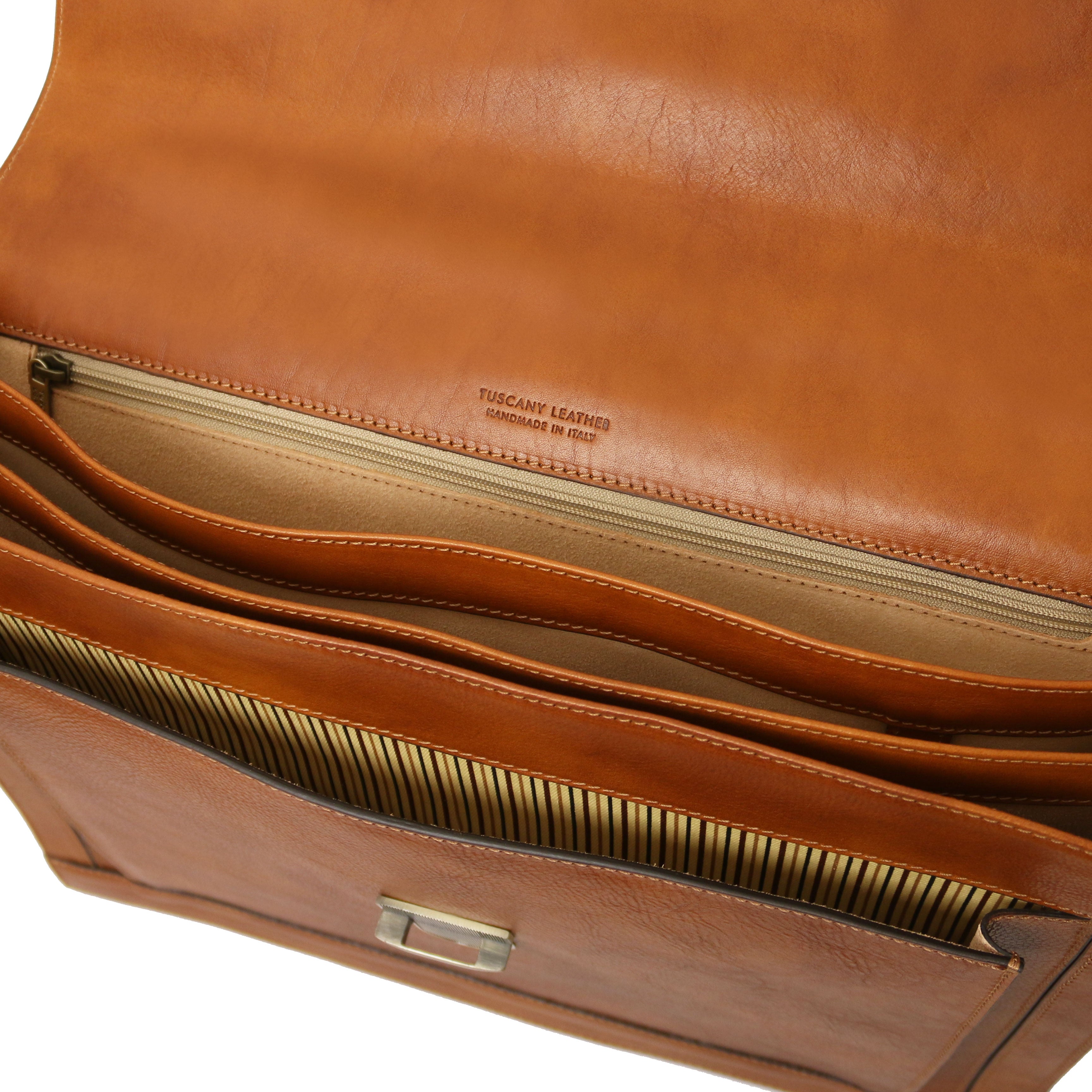 CREMONA Leather Briefcase 3 Compartments