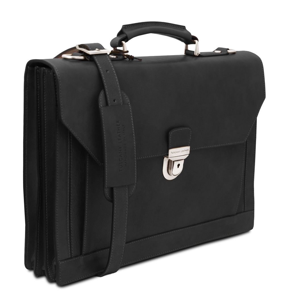CREMONA Leather Briefcase 3 Compartments
