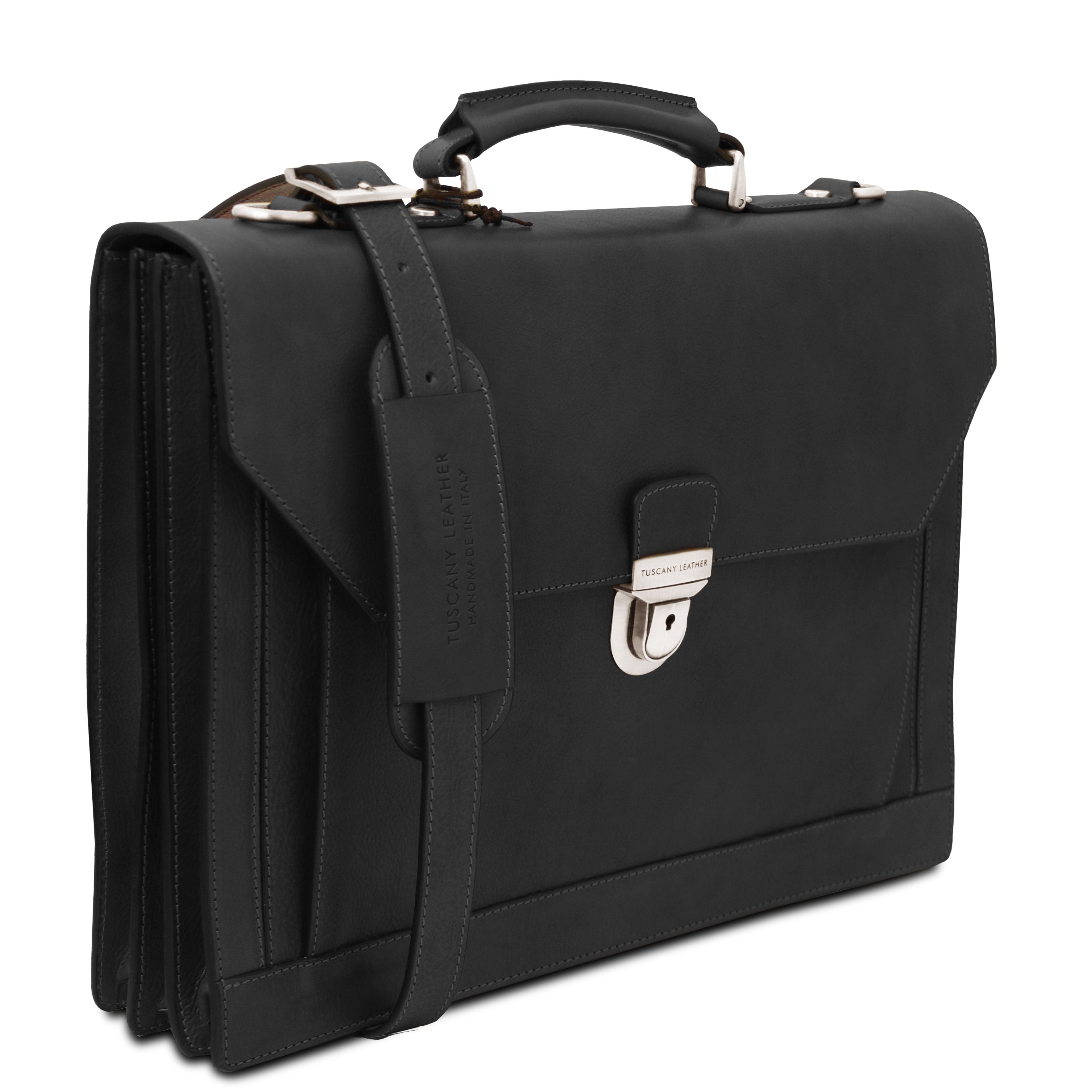 CREMONA Leather Briefcase 3 Compartments