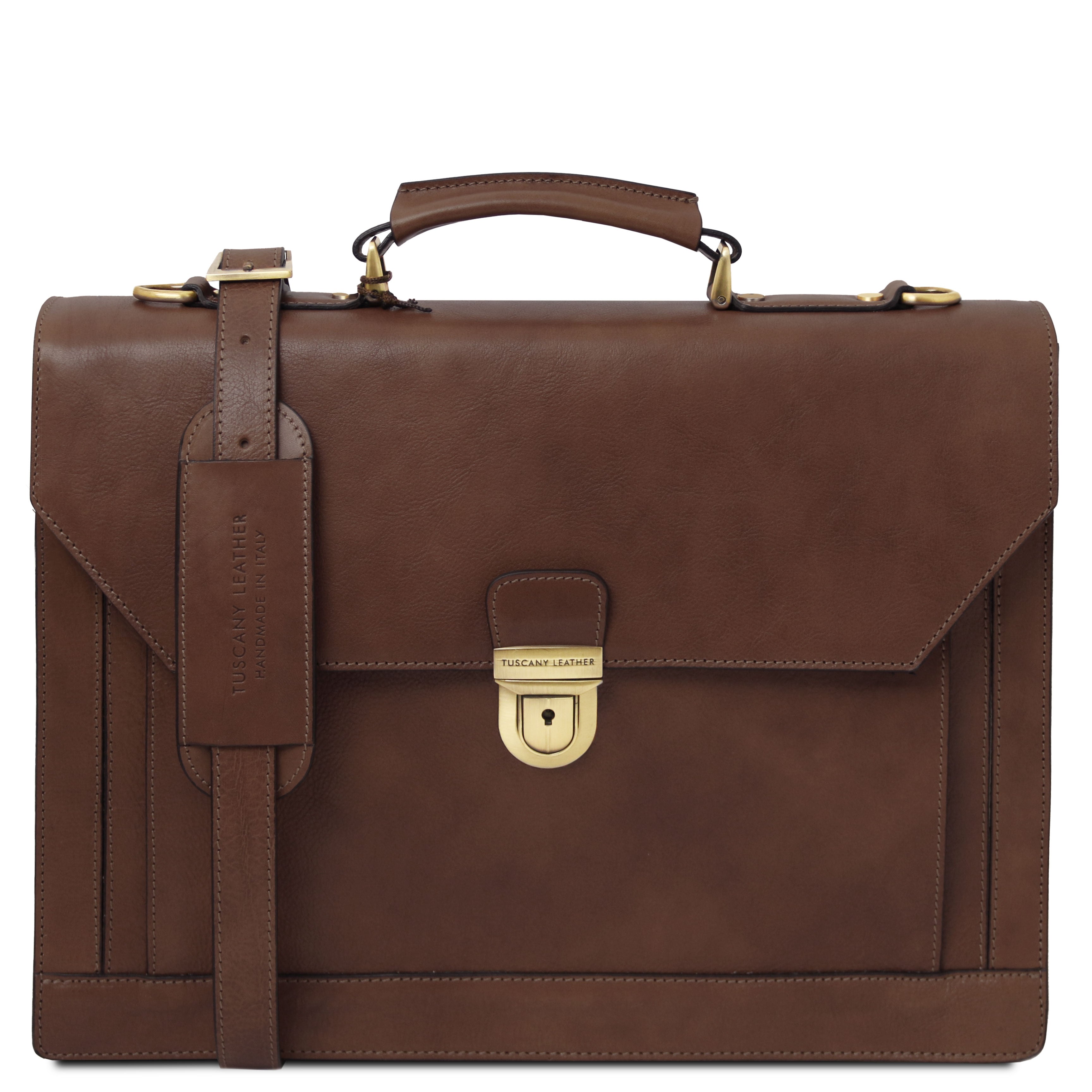 CREMONA Leather Briefcase 3 Compartments