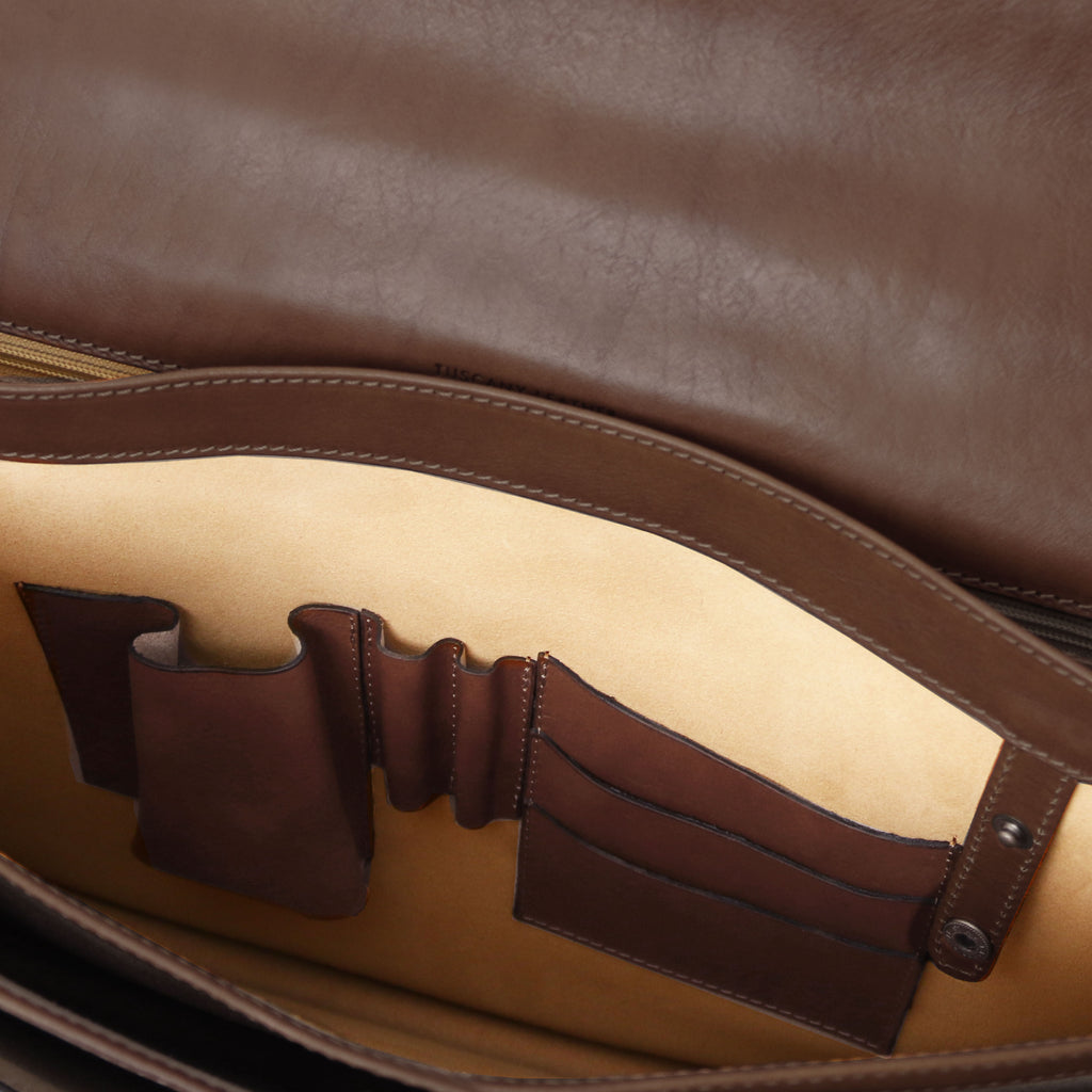 CREMONA Leather Briefcase 3 Compartments