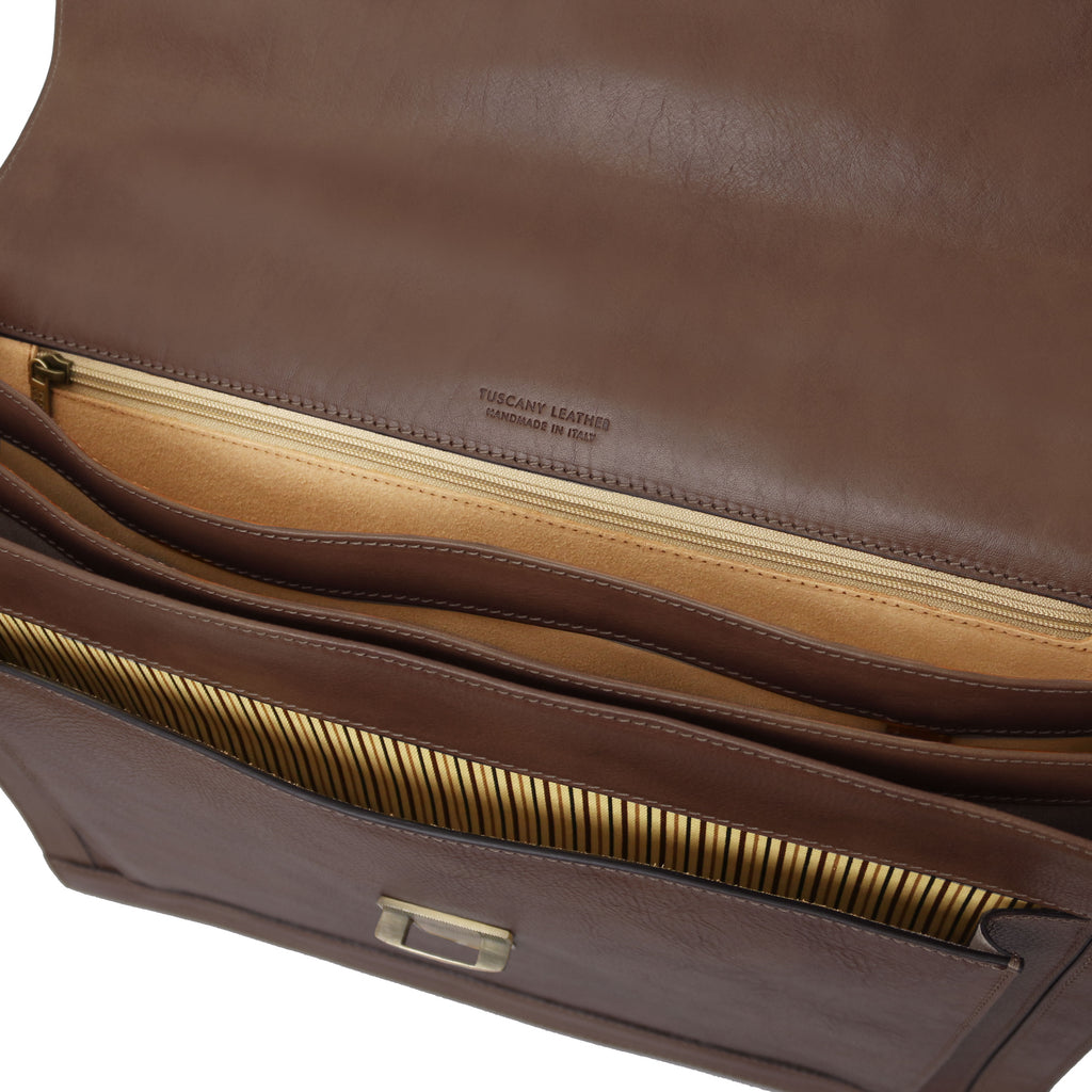 CREMONA Leather Briefcase 3 Compartments