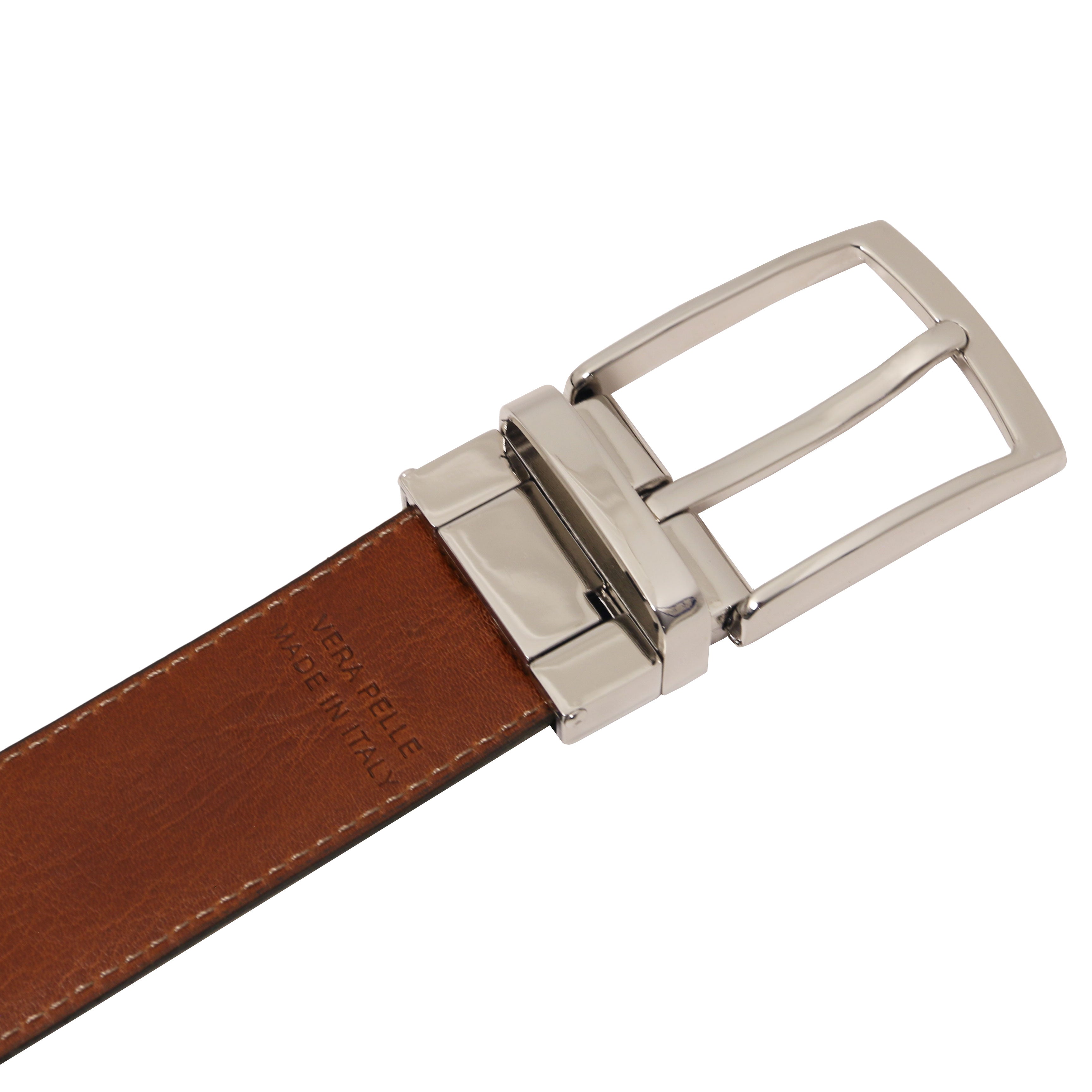 Elegant Double-sided Leather Belt 35mm in Smooth Leather