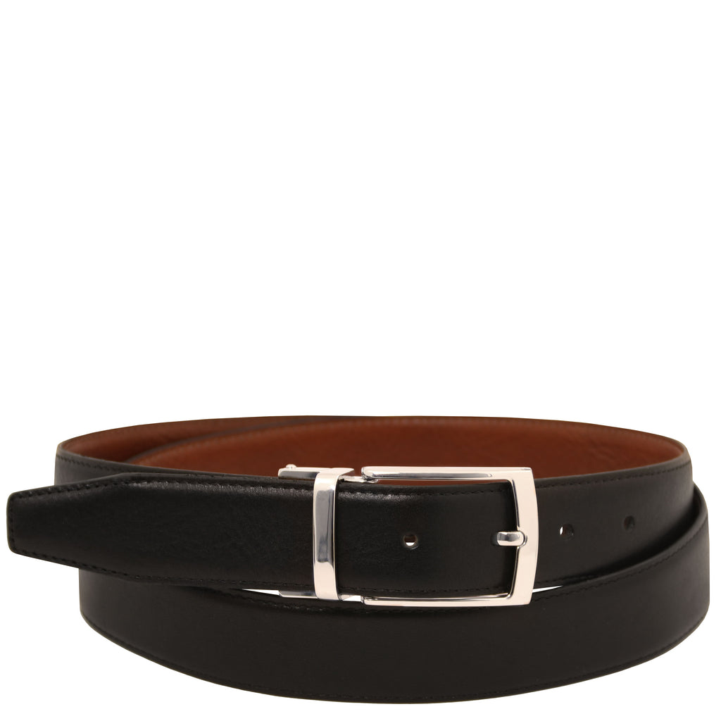 Elegant Double-sided Leather Belt 35mm in Smooth Leather