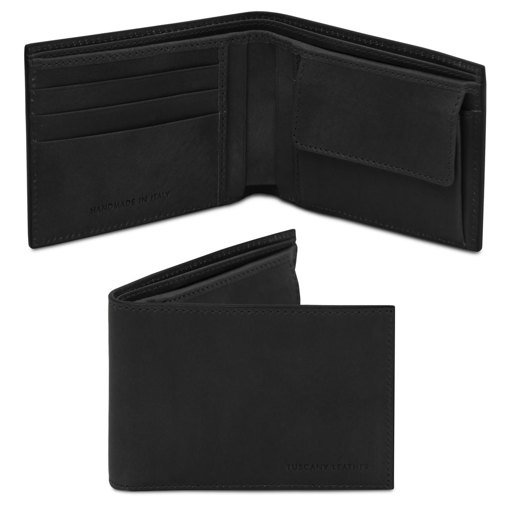 Exclusive 2 Fold Leather Wallet With Coin Pocket