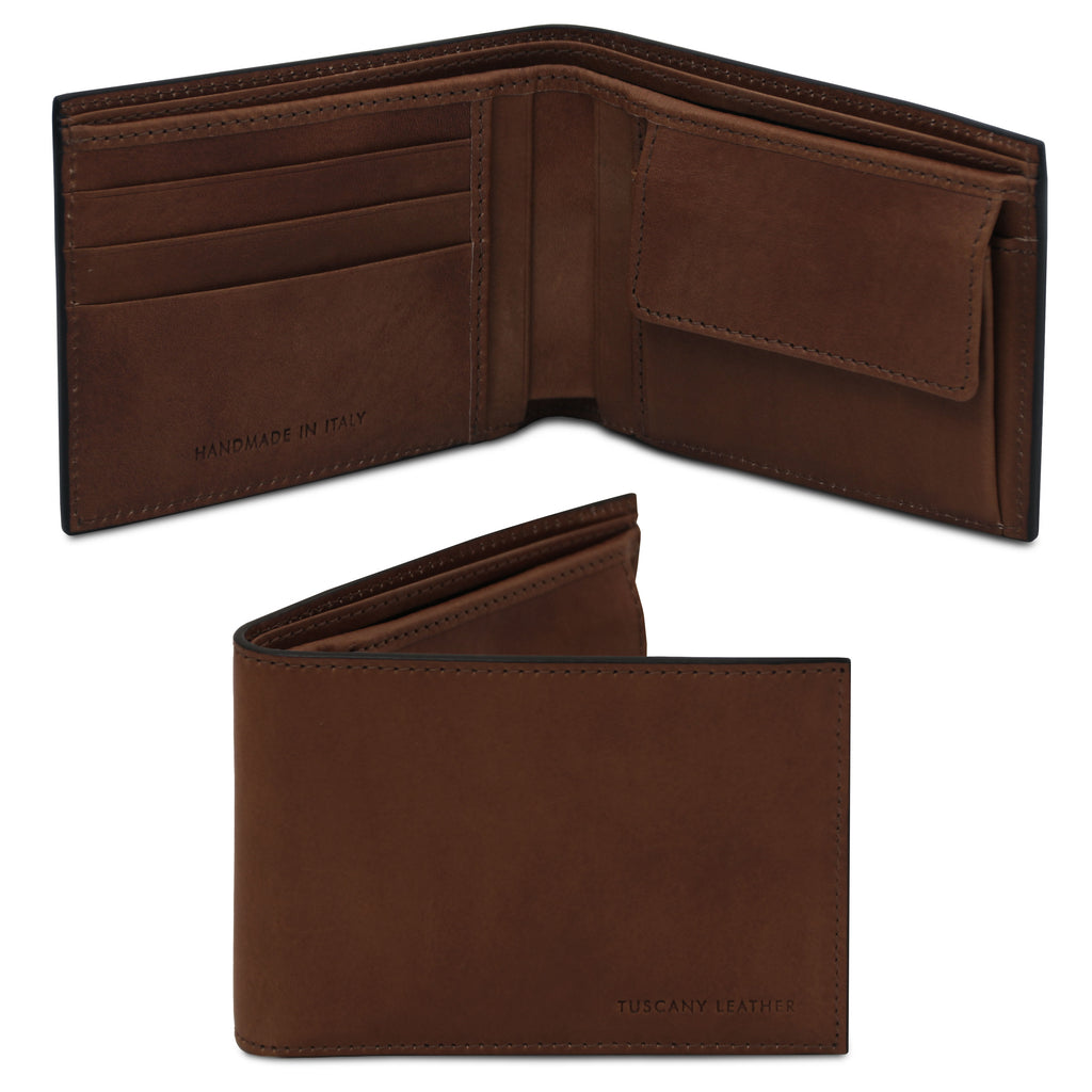 Exclusive 2 Fold Leather Wallet With Coin Pocket