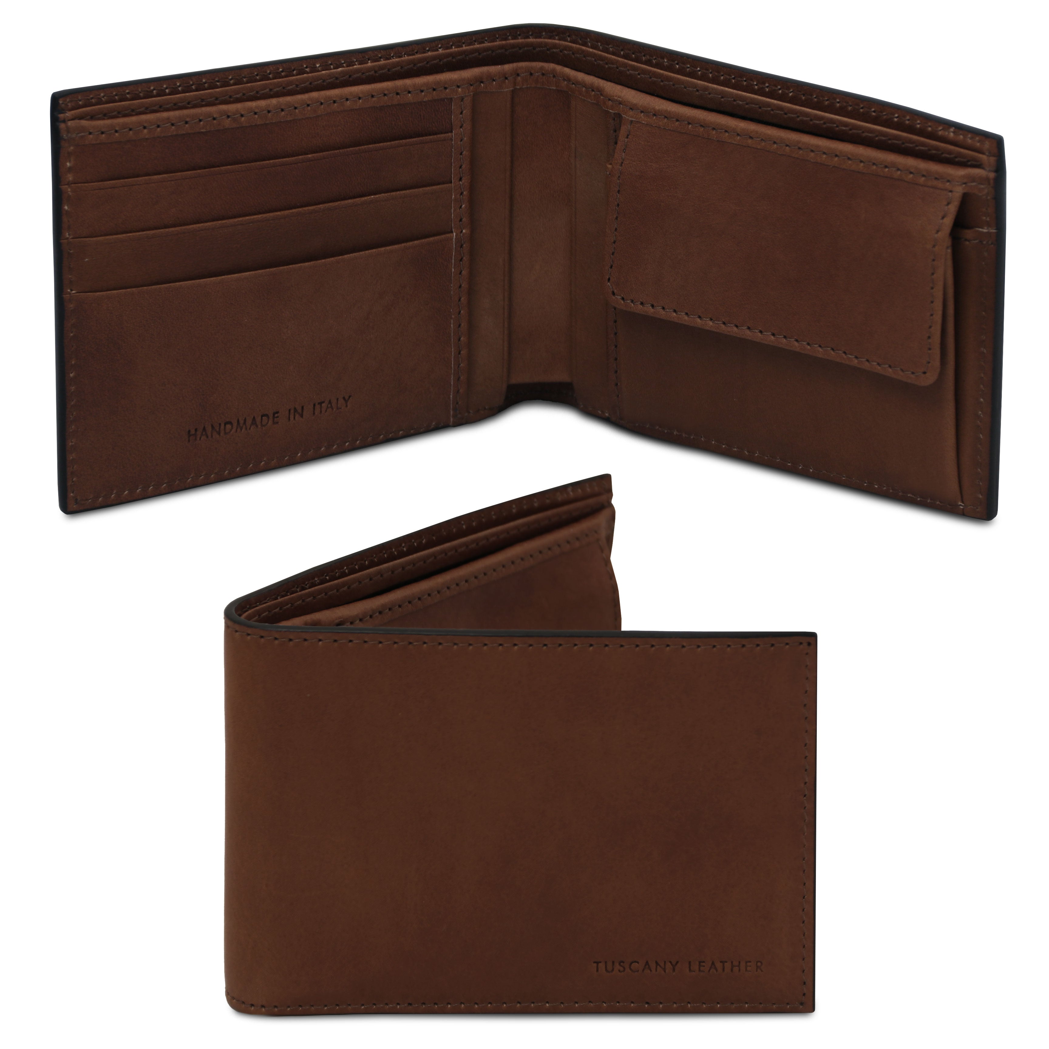 Exclusive 2 Fold Leather Wallet With Coin Pocket