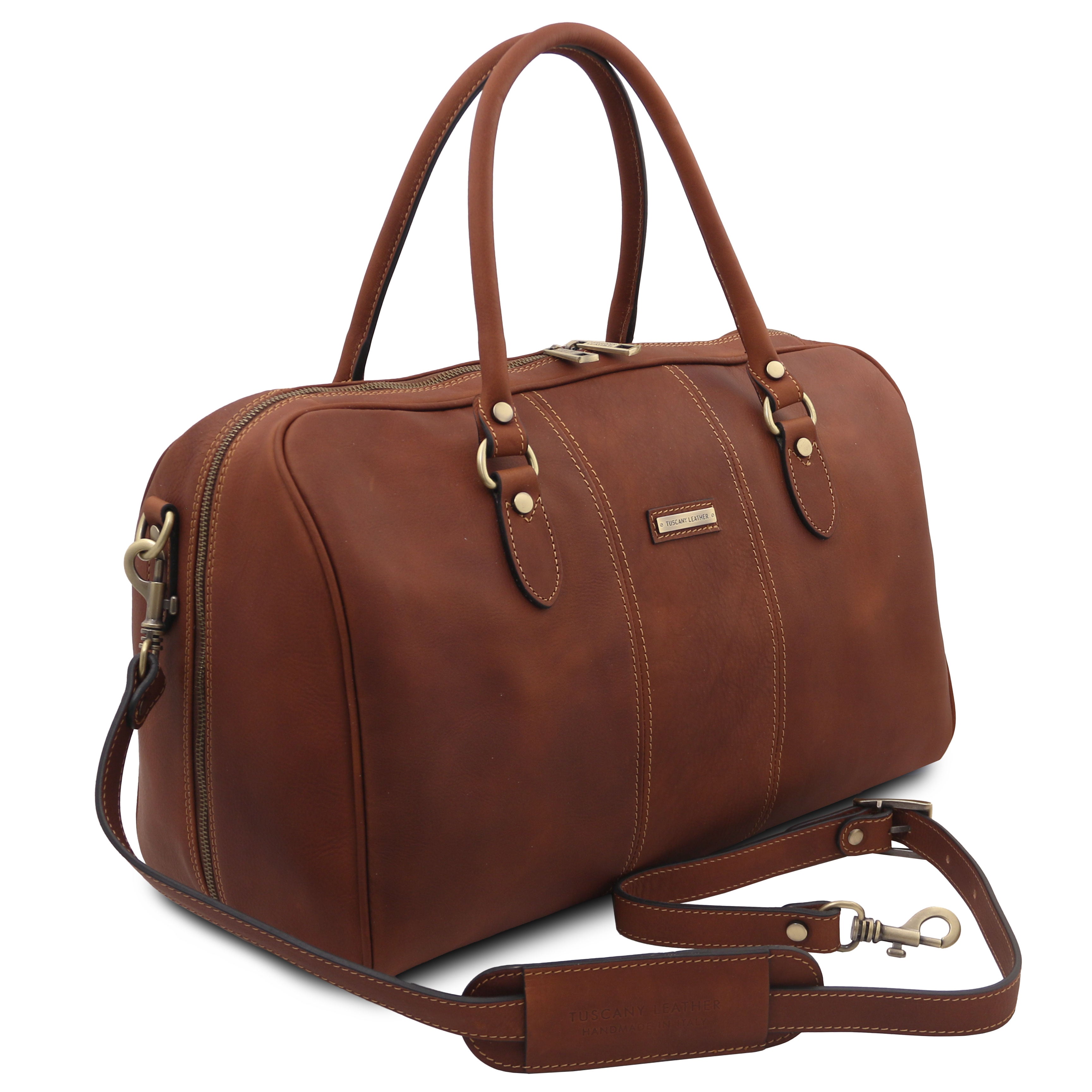 LISBONA Travel Leather Duffle bag - Small Size
