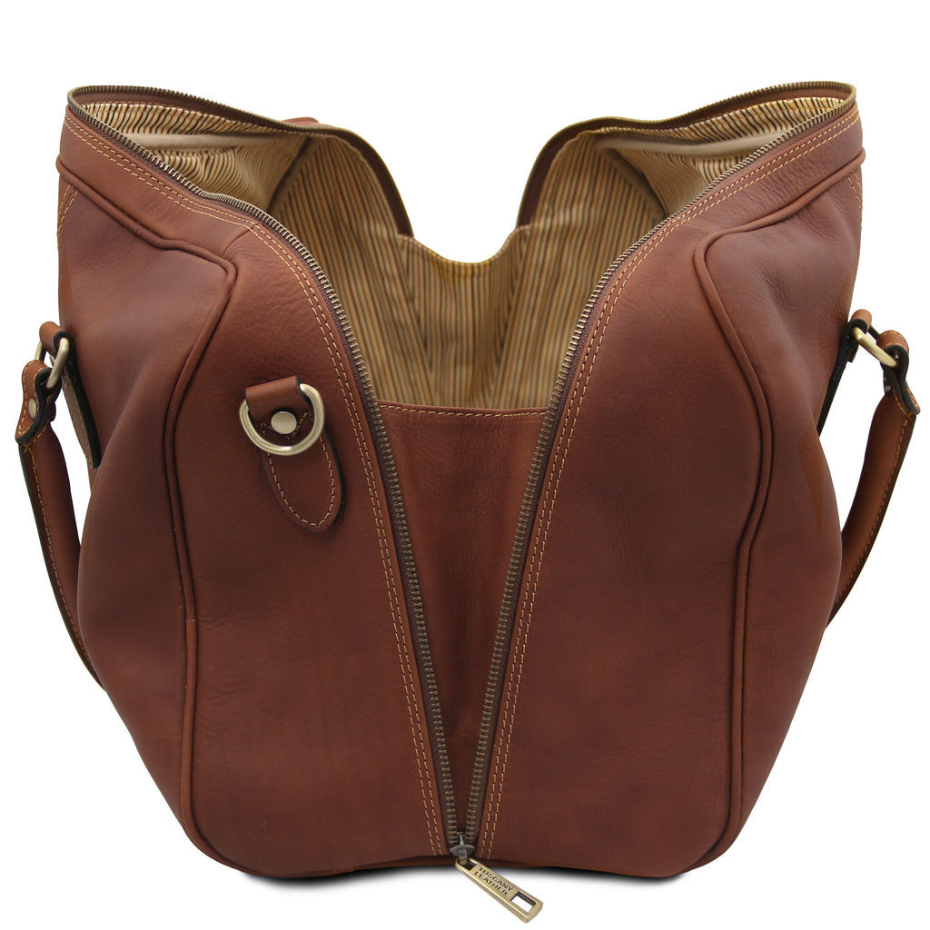 LISBONA Travel Leather Duffle bag - Small Size