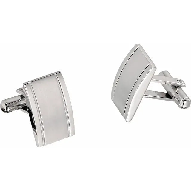 Rectangle Cuff Links - Stainless Steel
