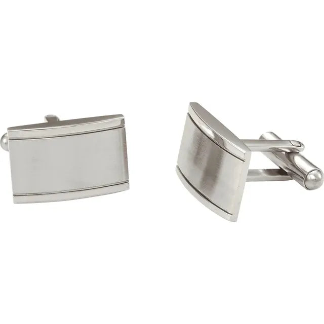 Rectangle Cuff Links - Stainless Steel