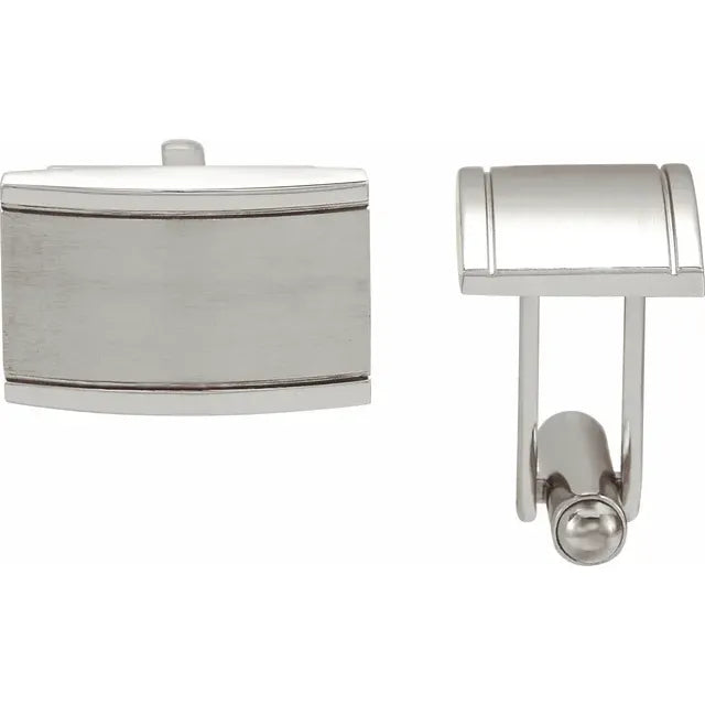 Rectangle Cuff Links - Stainless Steel