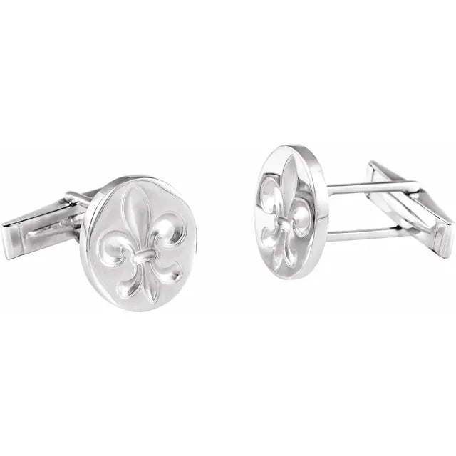 Fleur De Lis Cuff Links - Sterling Silver